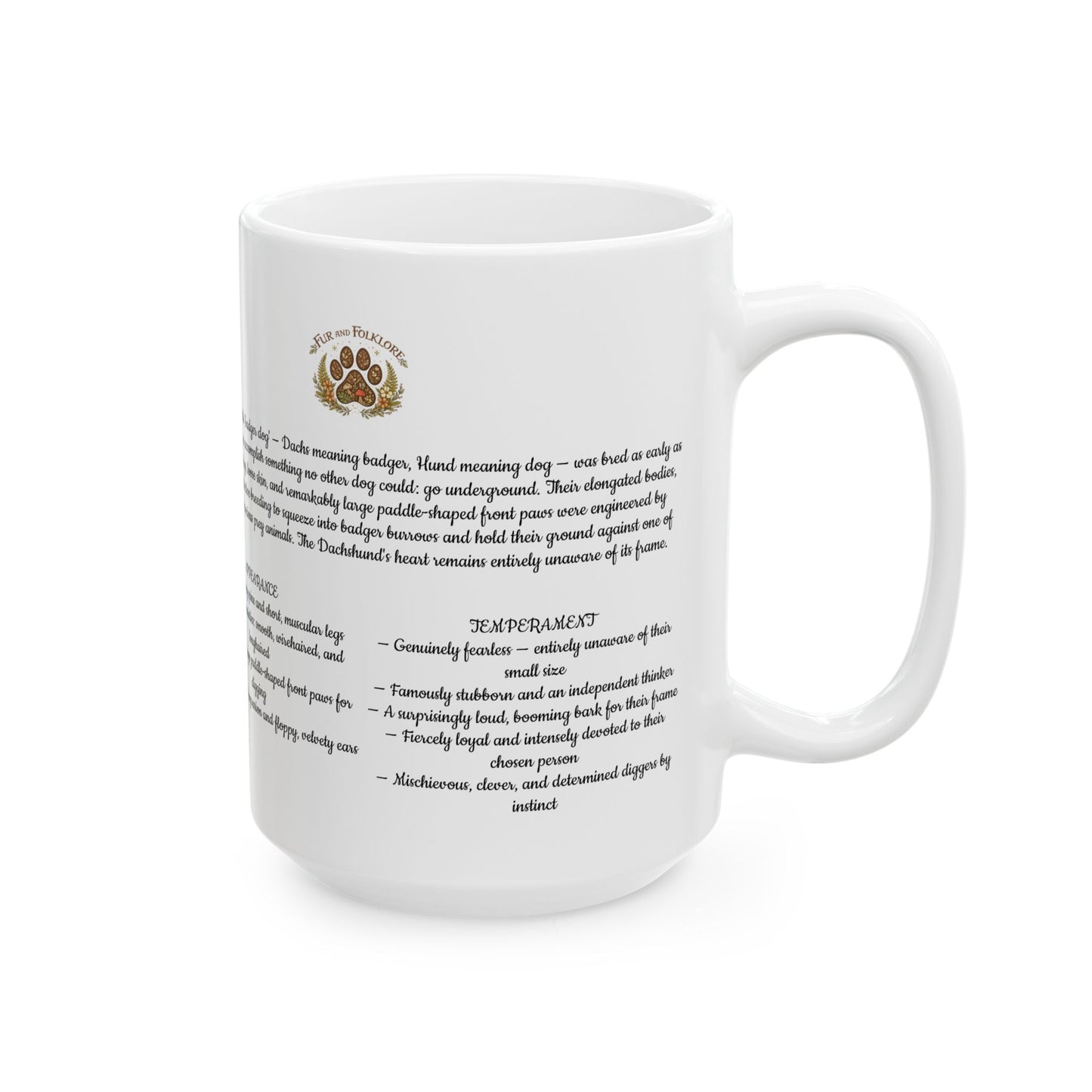 Dachshund Ceramic Mug —Dog Lover Gift (11oz/15oz)