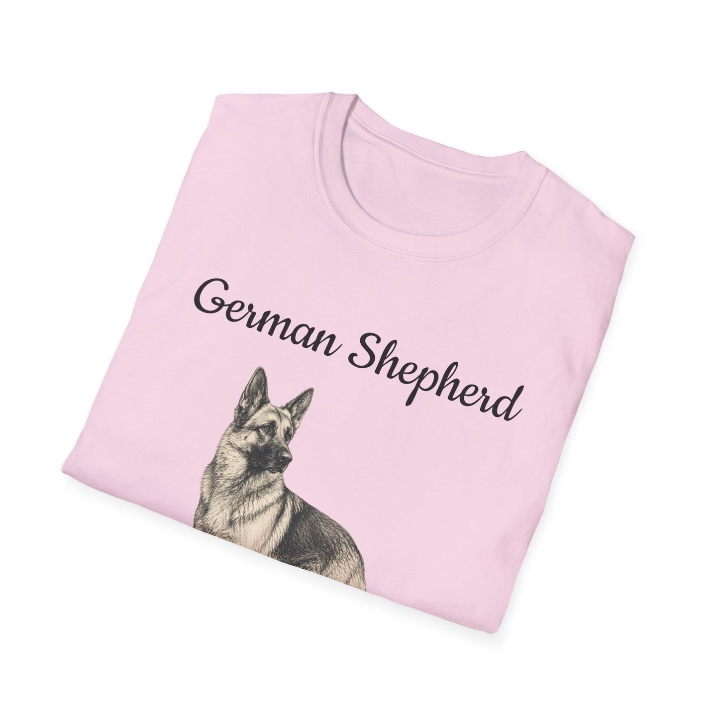 German Shepherd T-Shirt — Realistic Portrait & Breed Story Tee