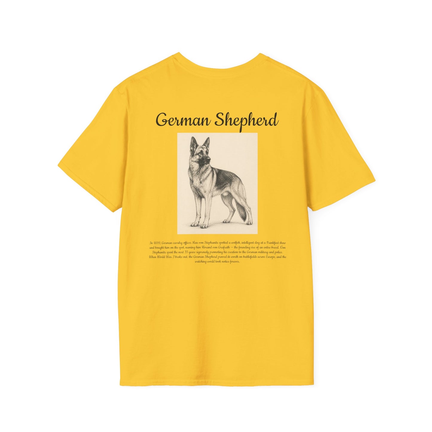 German Shepherd T-Shirt — Vintage Breed Art & History Gift