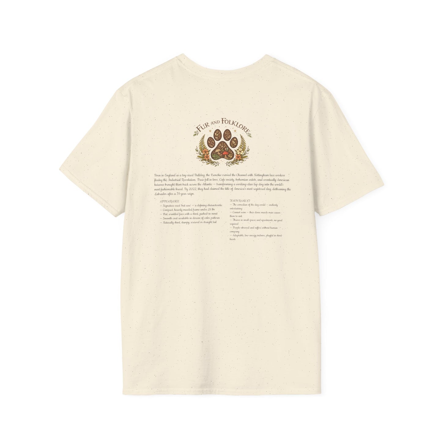French Bulldog T-Shirt — Vintage Illustration Paw Print Tee