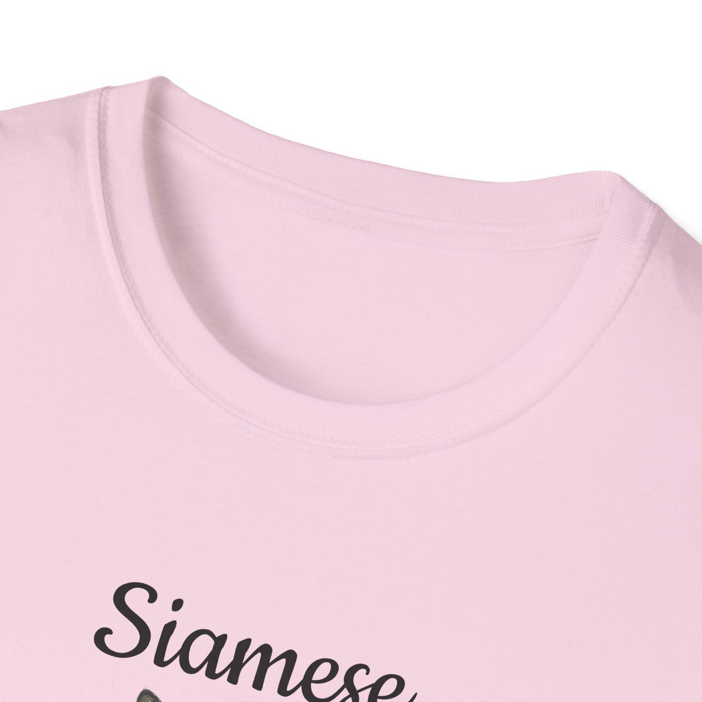 Siamese Cat T-Shirt — Illustrated Siamese Portrait Tee with Paw Print Back Design