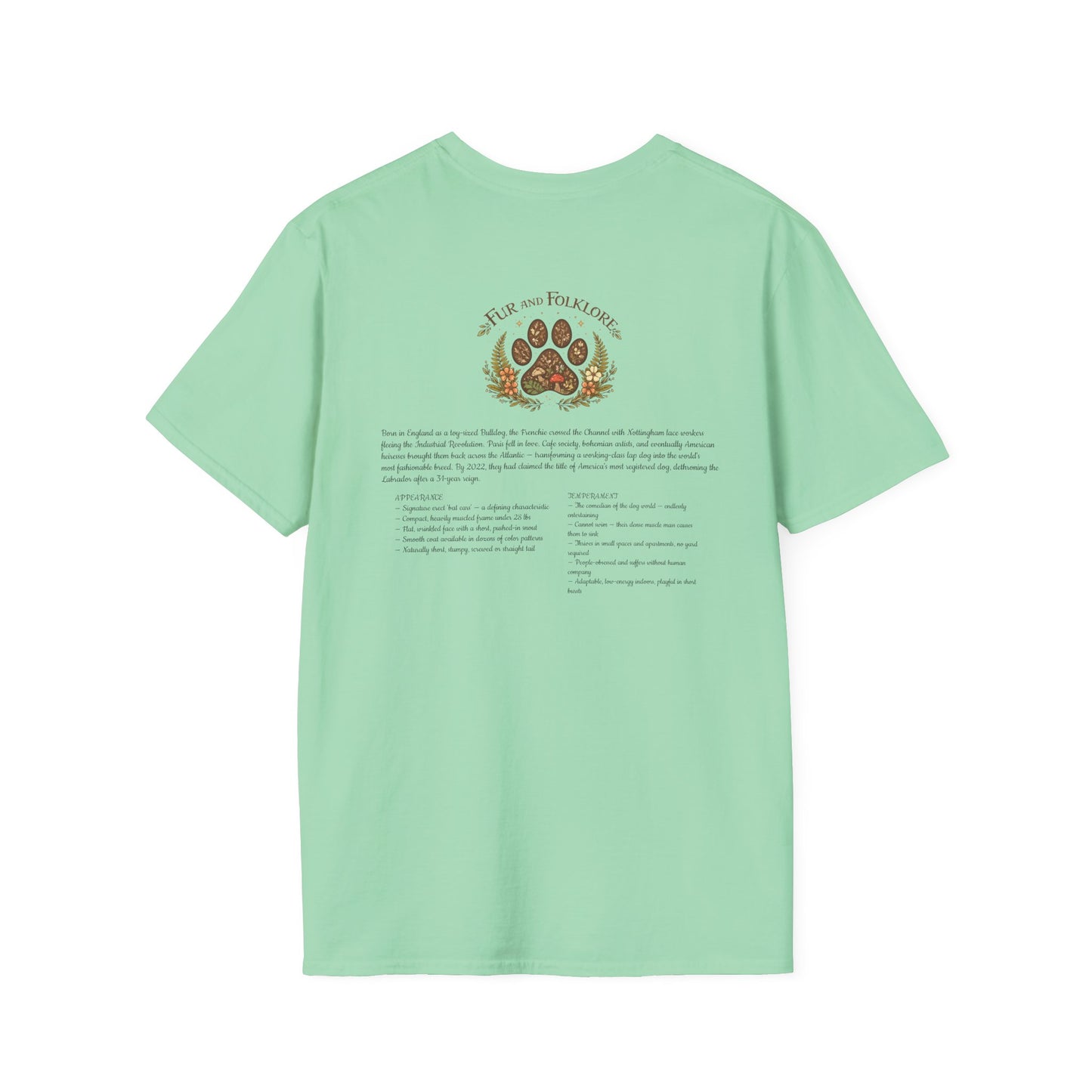 French Bulldog T-Shirt — Vintage Illustration Paw Print Tee