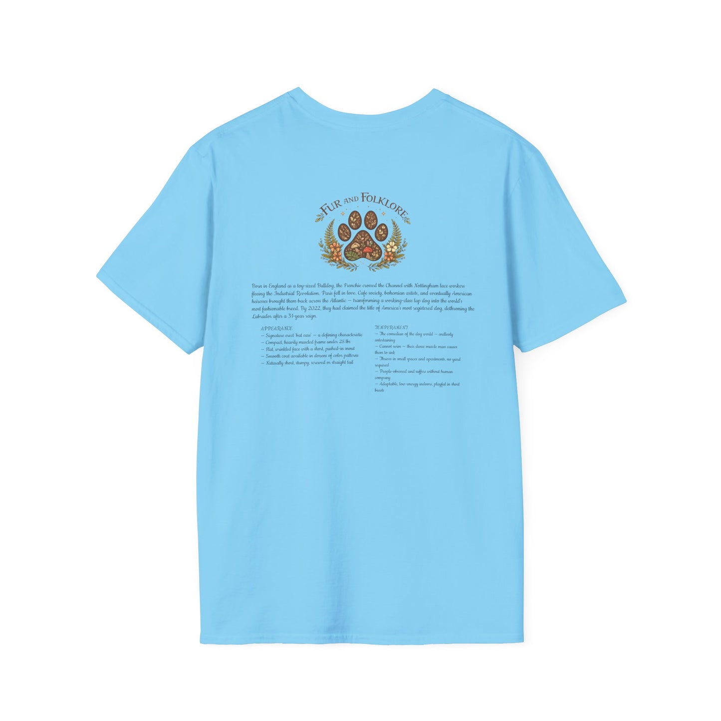 French Bulldog T-Shirt — Vintage Illustration Paw Print Tee