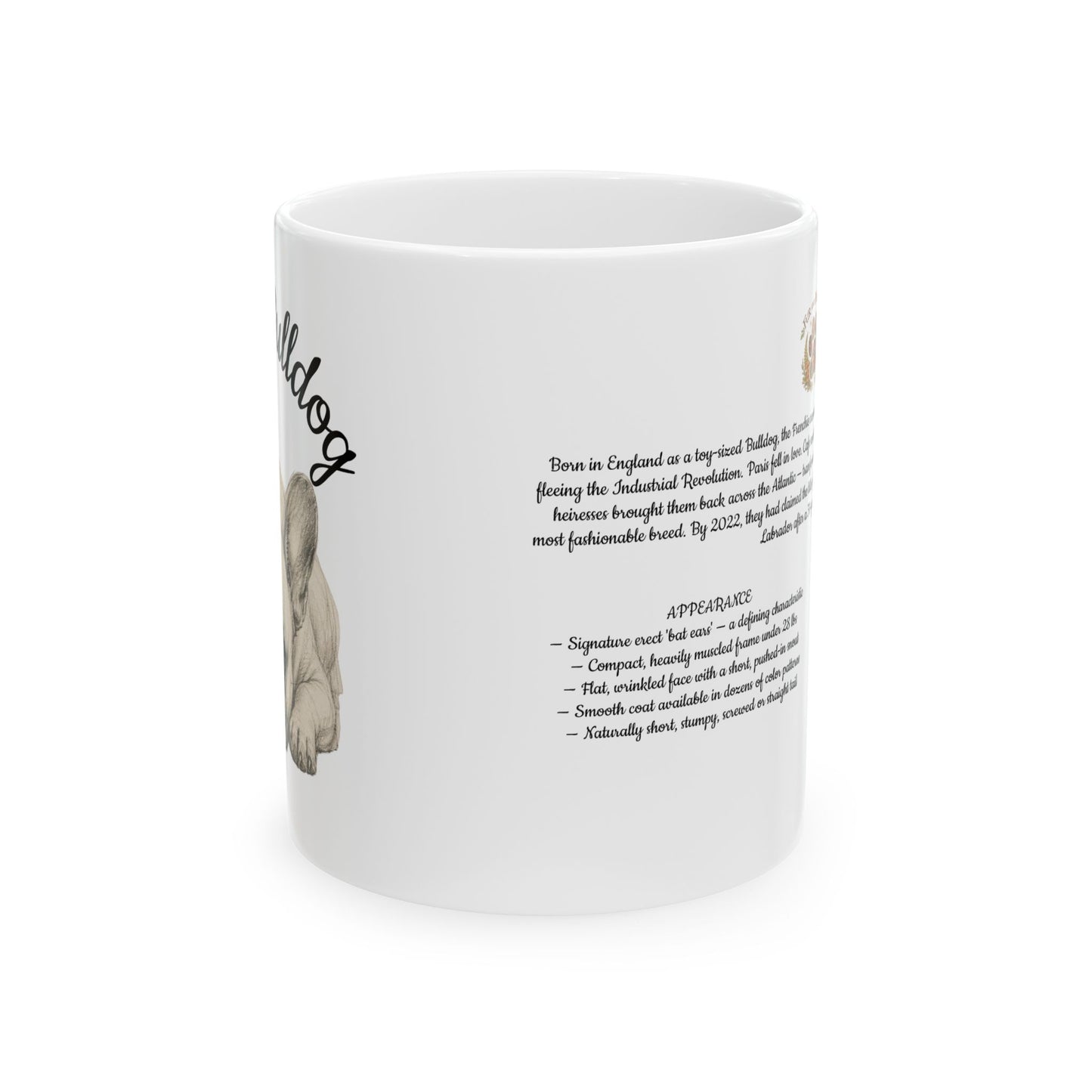 French Bulldog Coffee Mug — Vintage Breed Art & History Gift (11oz/15oz)
