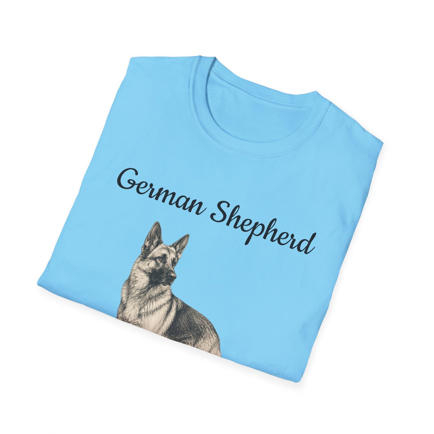 German Shepherd T-Shirt — Realistic Portrait & Breed Story Tee