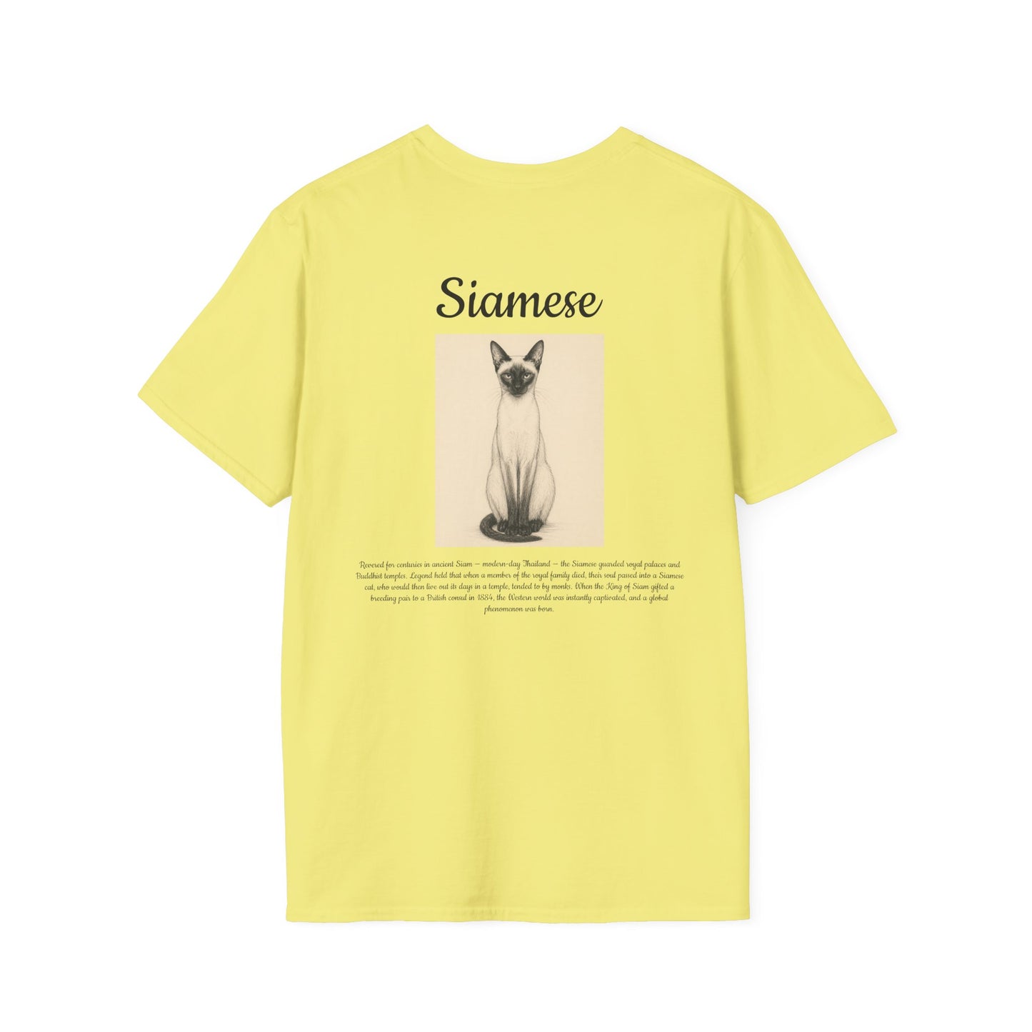 Siamese Cat T-Shirt — Vintage Illustration Paw Print Tee