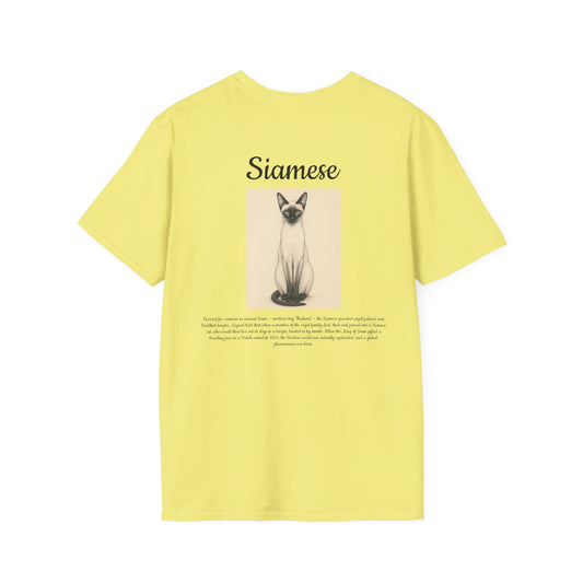 Siamese Cat T-Shirt — Vintage Illustration Paw Print Tee