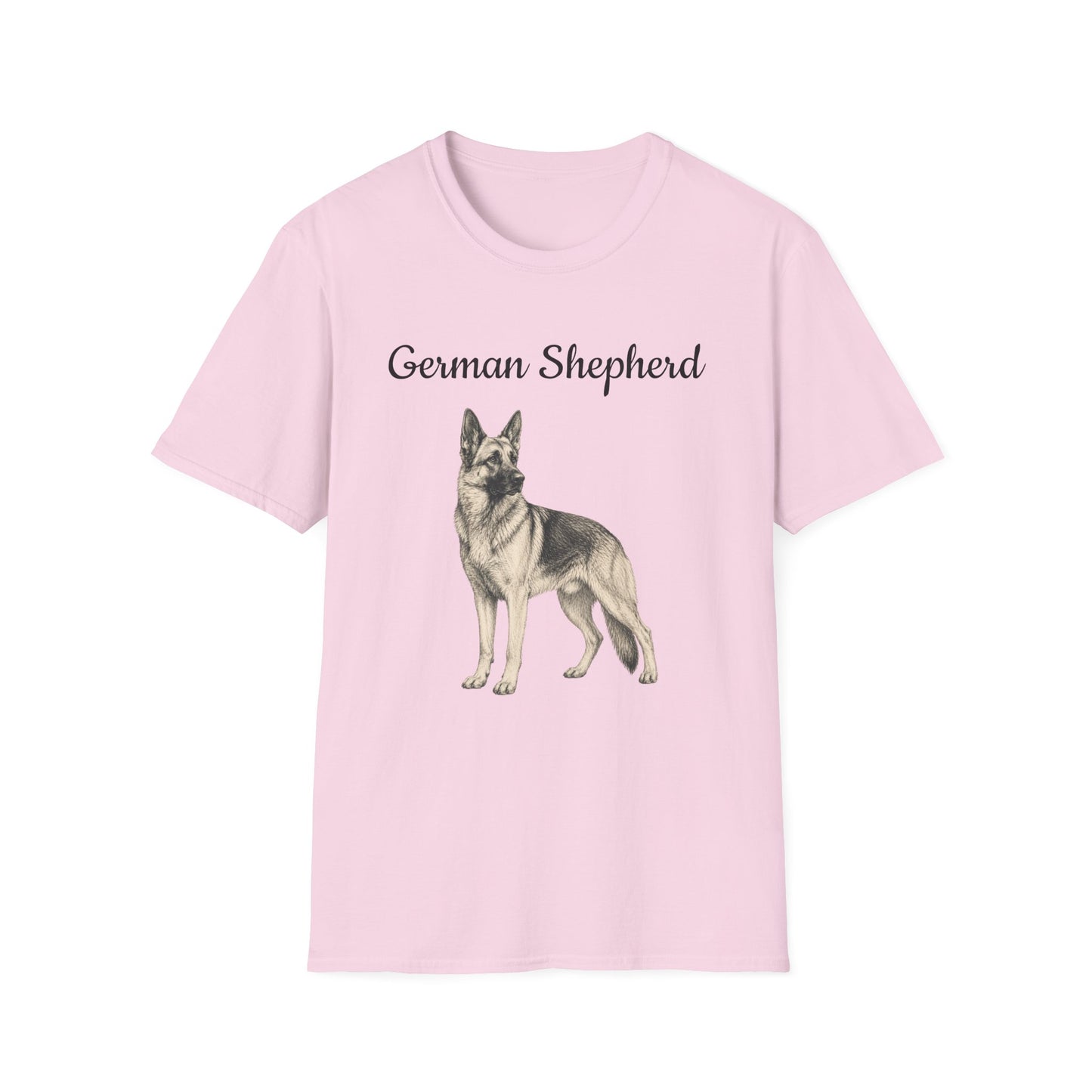 German Shepherd T-Shirt — Realistic Portrait & Breed Story Tee