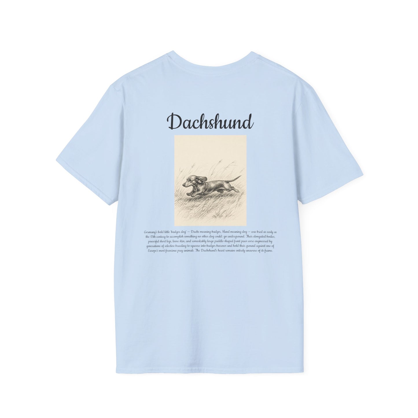 Dachshund Graphic T-Shirt — Vintage Sketch Paw Print Tee