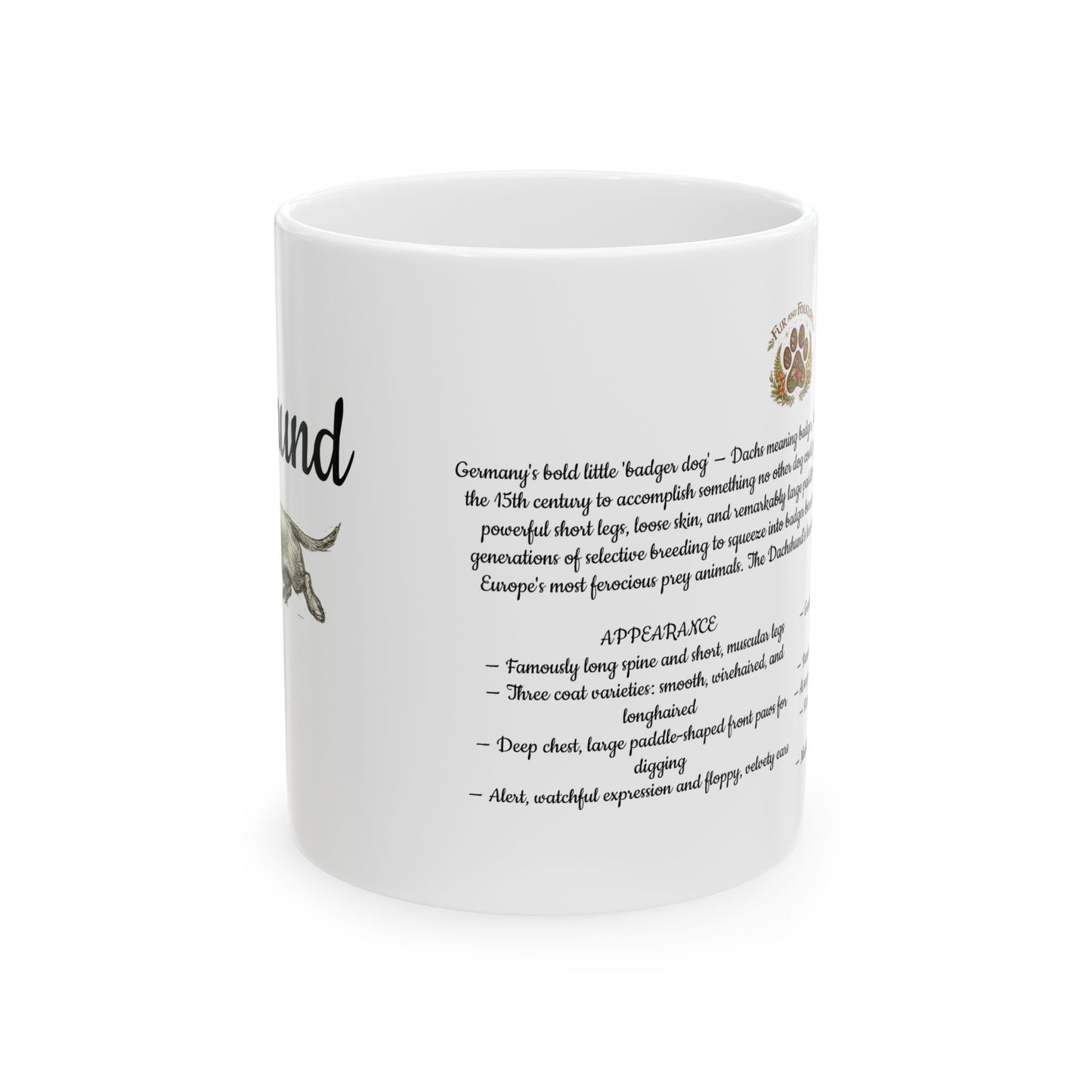 Dachshund Ceramic Mug —Dog Lover Gift (11oz/15oz)