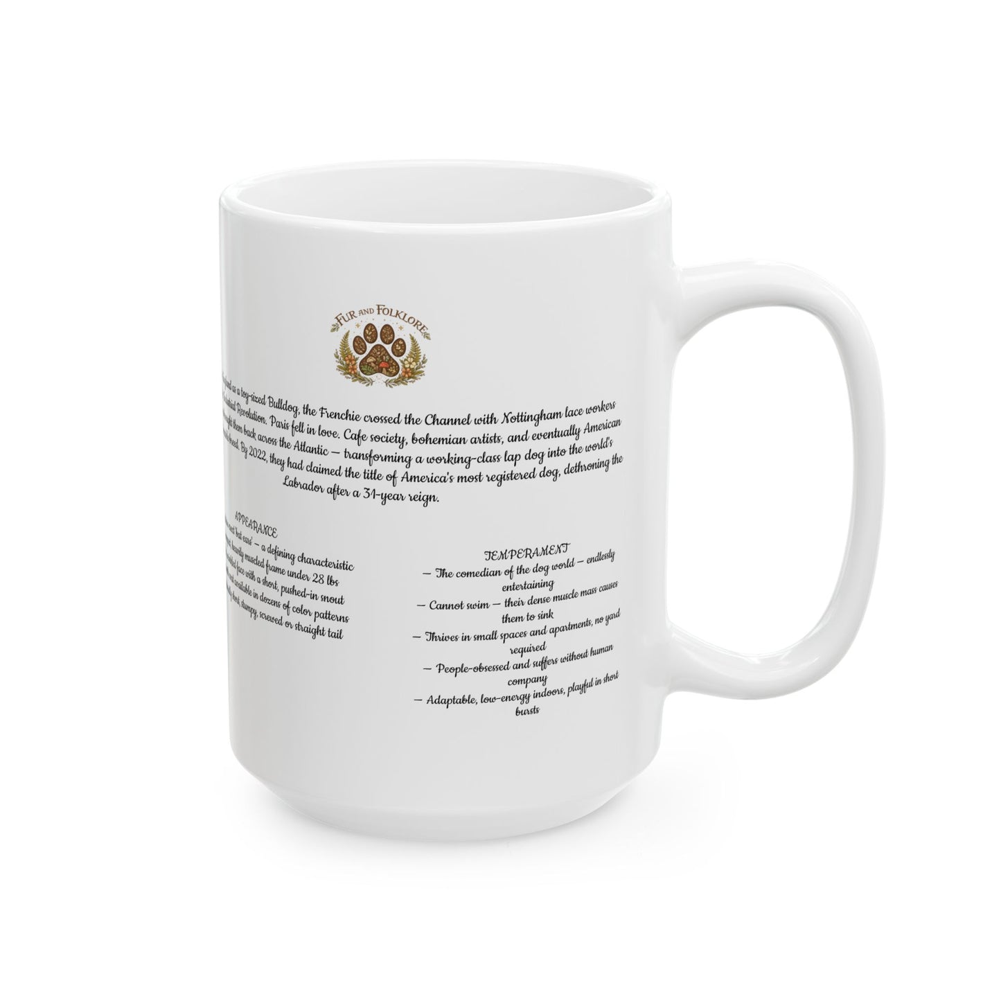 French Bulldog Coffee Mug — Vintage Breed Art & History Gift (11oz/15oz)