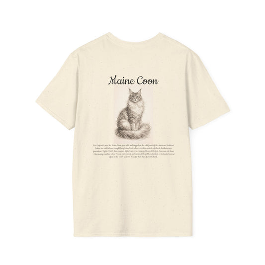 Maine Coon Cat T-Shirt — Vintage Sketch Paw Print Tee