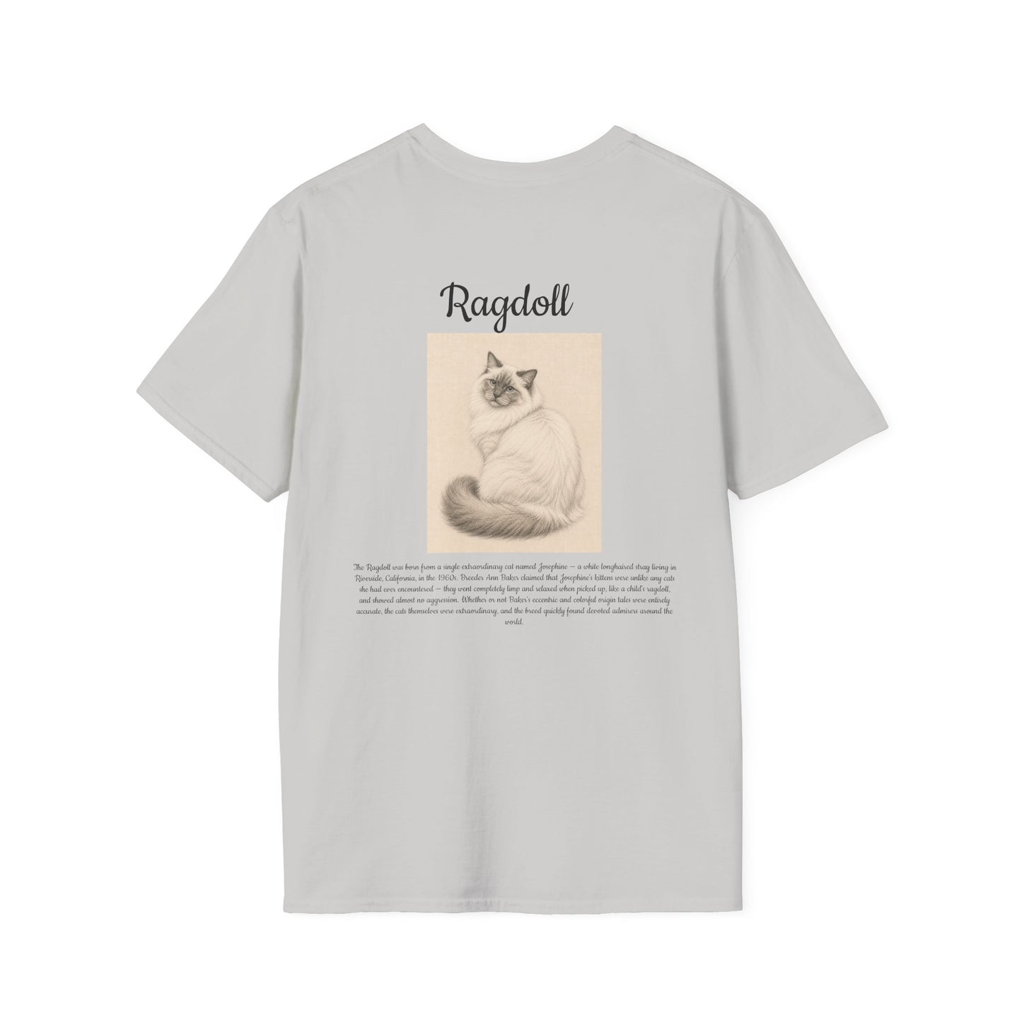 Ragdoll Cat T-Shirt — Vintage Portrait Tee with Paw Print