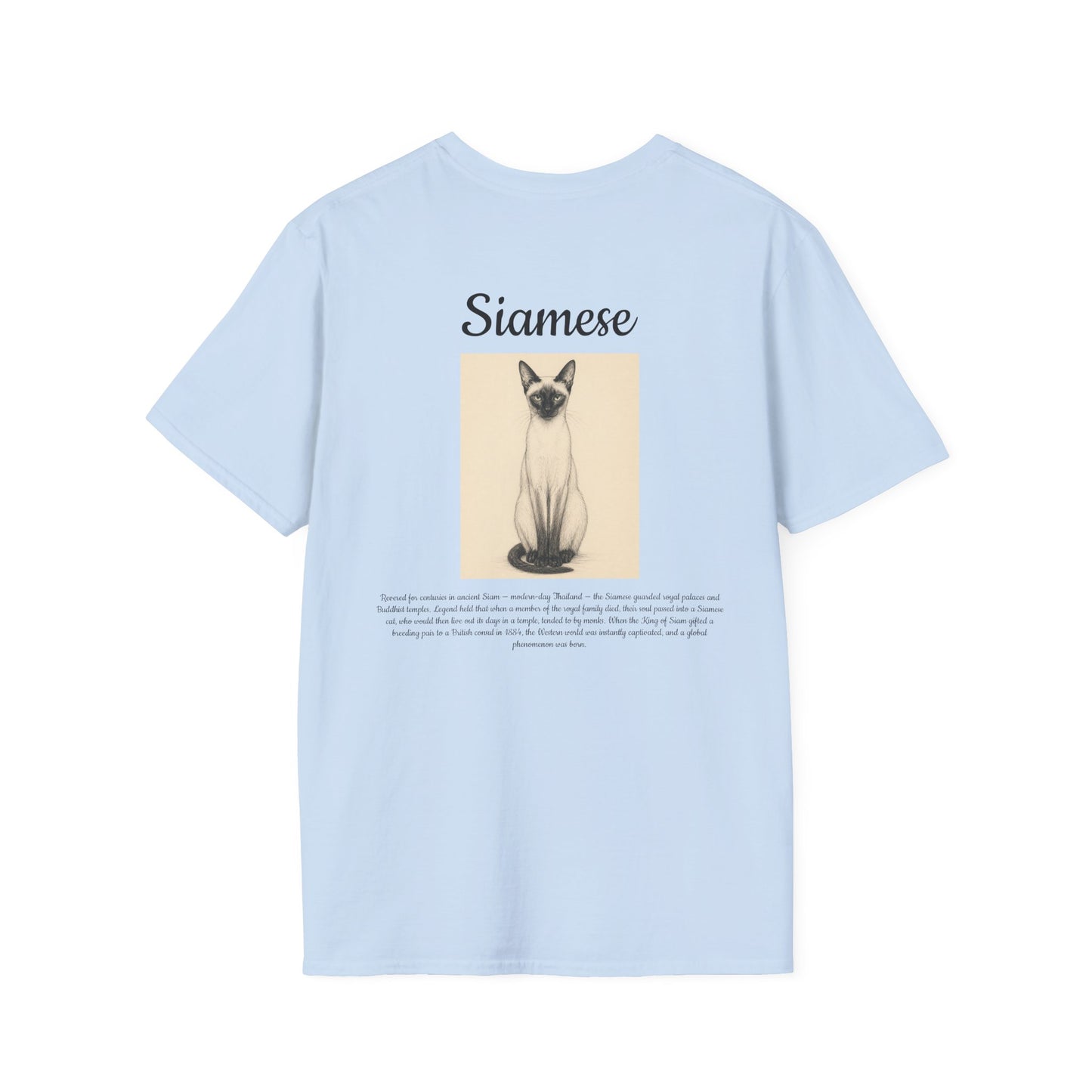 Siamese Cat T-Shirt — Vintage Illustration Paw Print Tee
