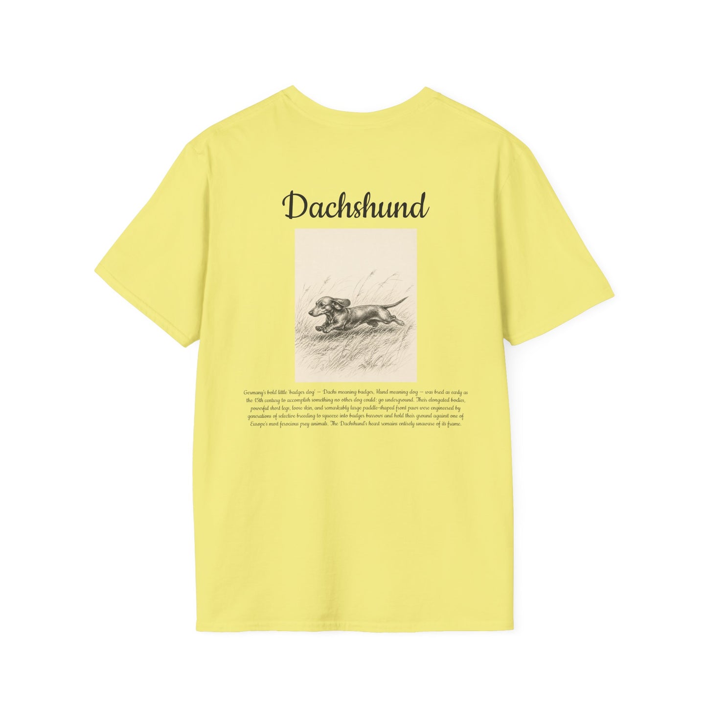 Dachshund Graphic T-Shirt — Vintage Sketch Paw Print Tee