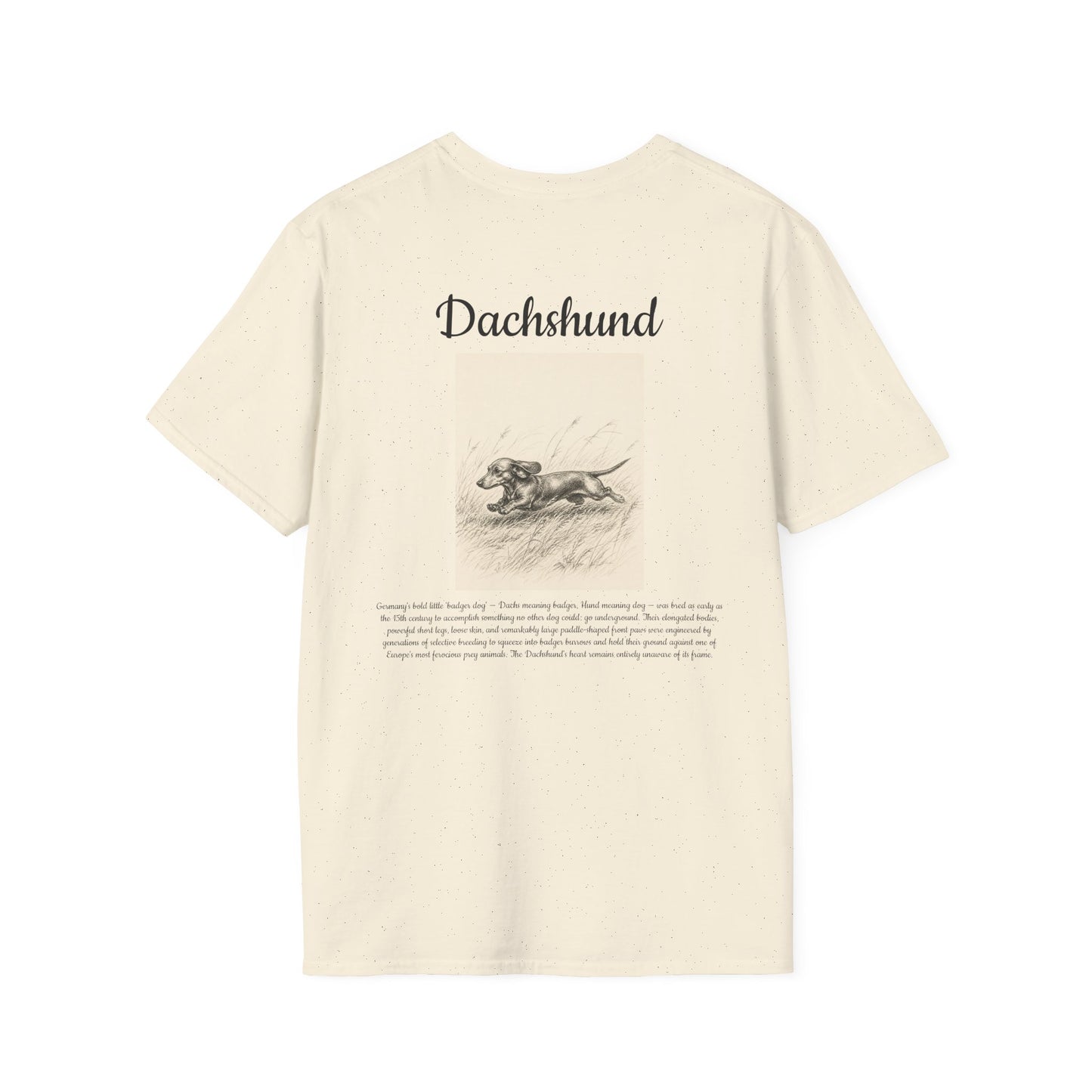 Dachshund Graphic T-Shirt — Vintage Sketch Paw Print Tee