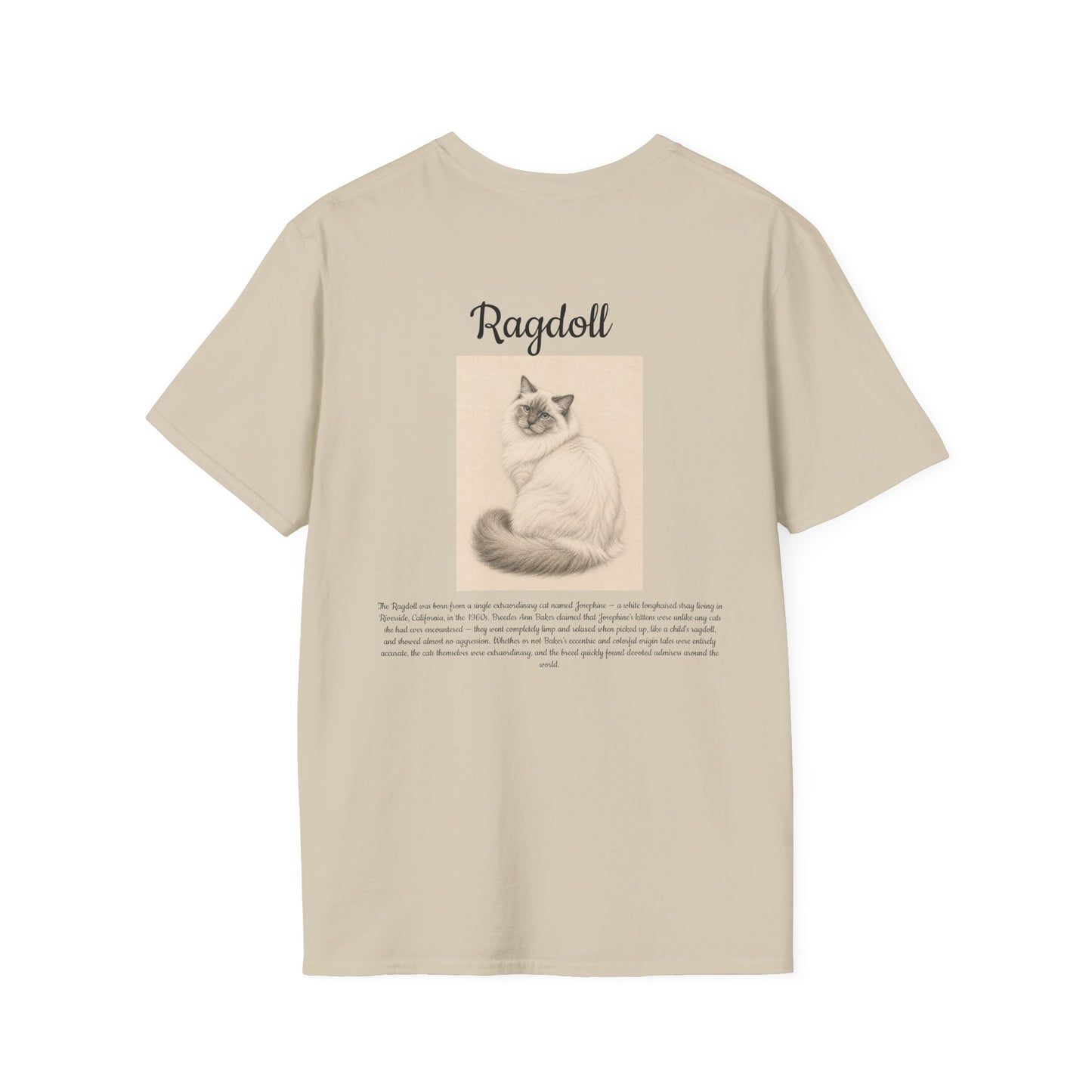 Ragdoll Cat T-Shirt — Vintage Portrait Tee with Paw Print