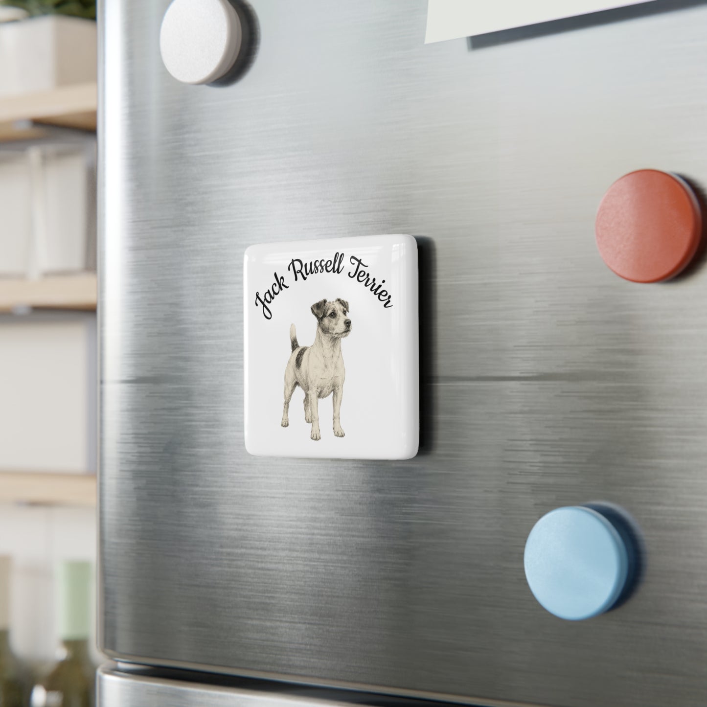 Jack Russell Terrier Fridge Magnet — Vintage Breed Art & Facts
