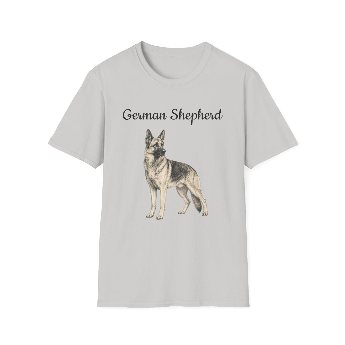German Shepherd T-Shirt — Realistic Portrait & Breed Story Tee