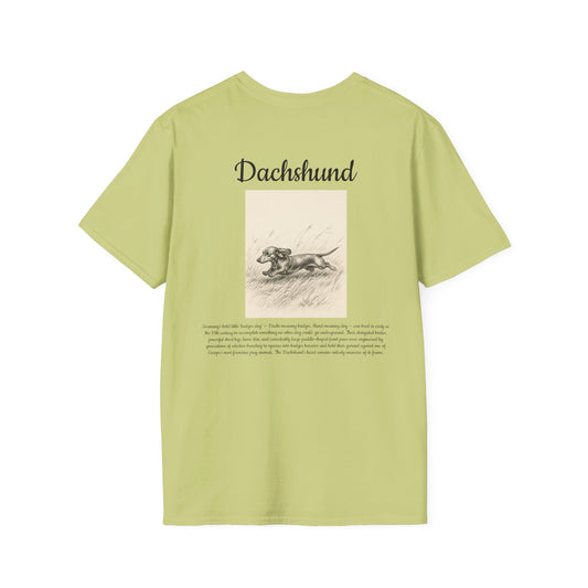 Dachshund Graphic T-Shirt — Vintage Sketch Paw Print Tee