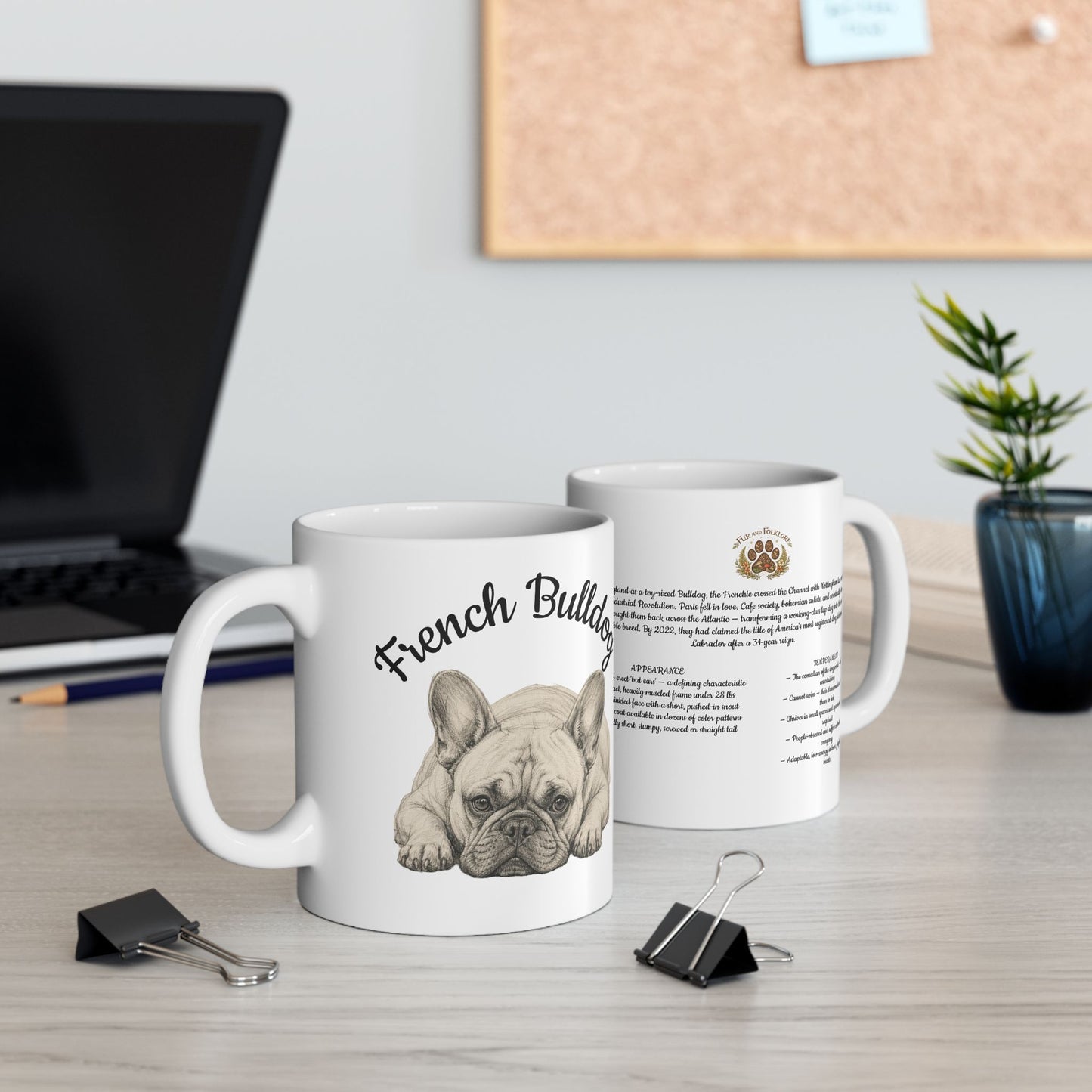 French Bulldog Coffee Mug — Vintage Breed Art & History Gift (11oz/15oz)