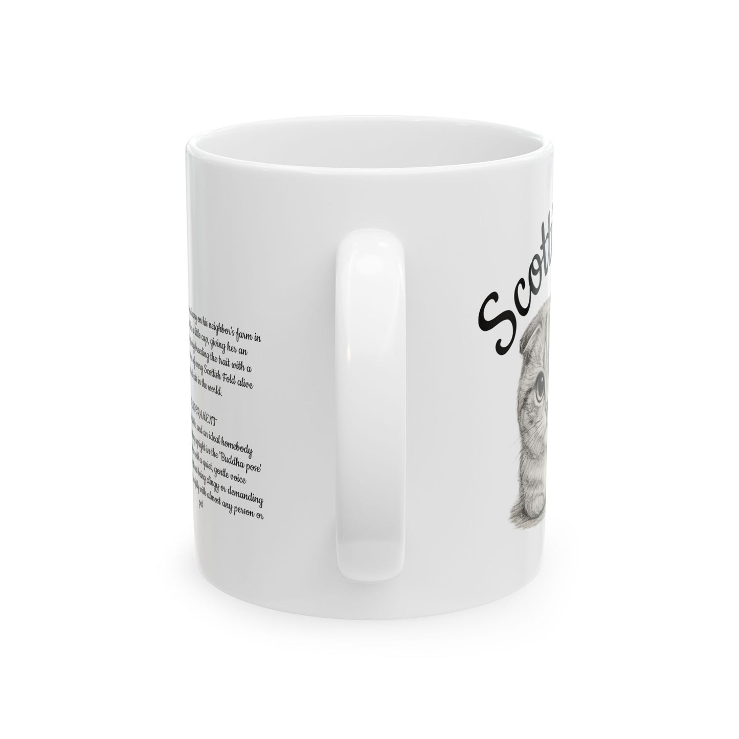 Scottish Fold Cat Ceramic Mug — Cute Cat Breed Illustration & Description (11oz, 15oz)