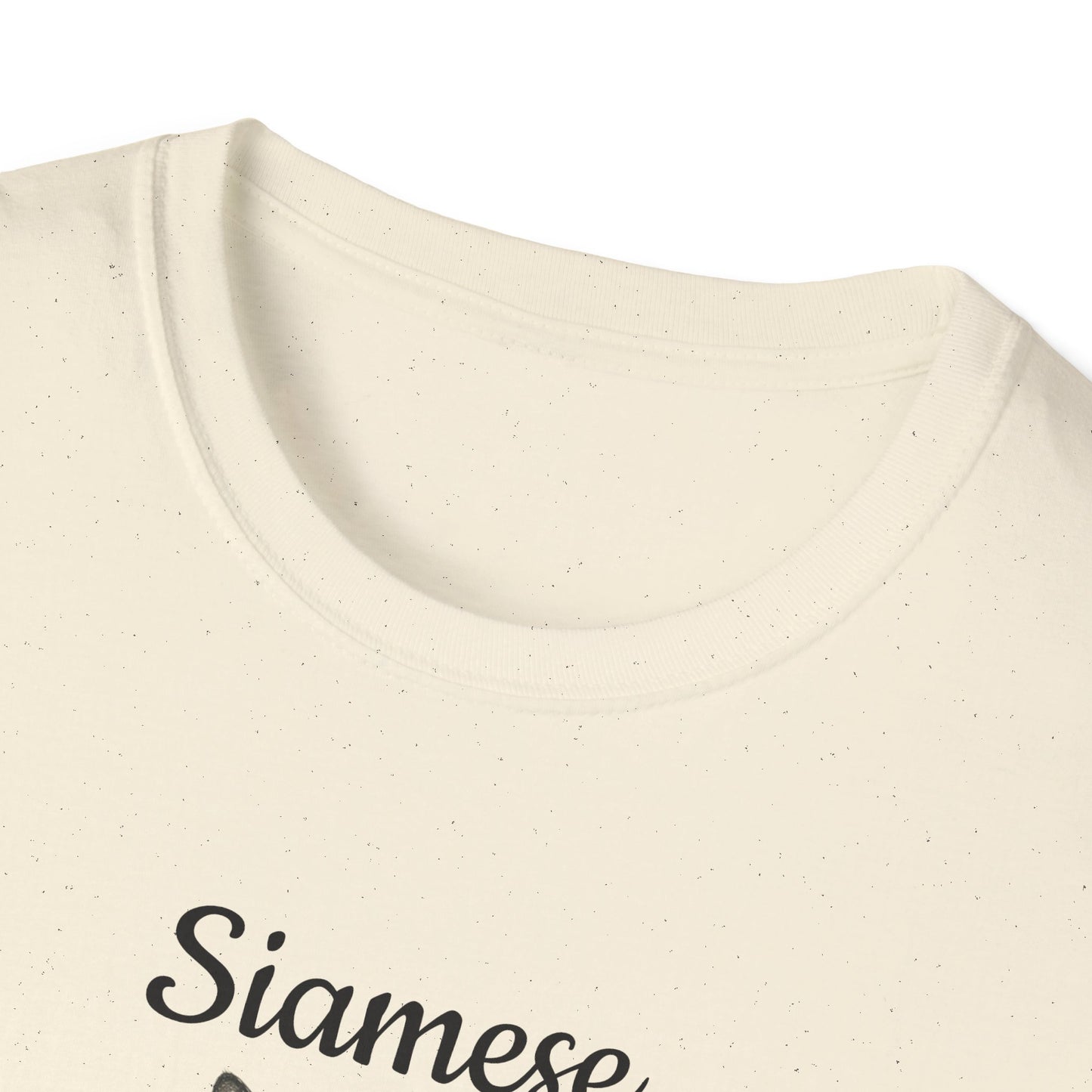 Siamese Cat T-Shirt — Illustrated Siamese Portrait Tee with Paw Print Back Design