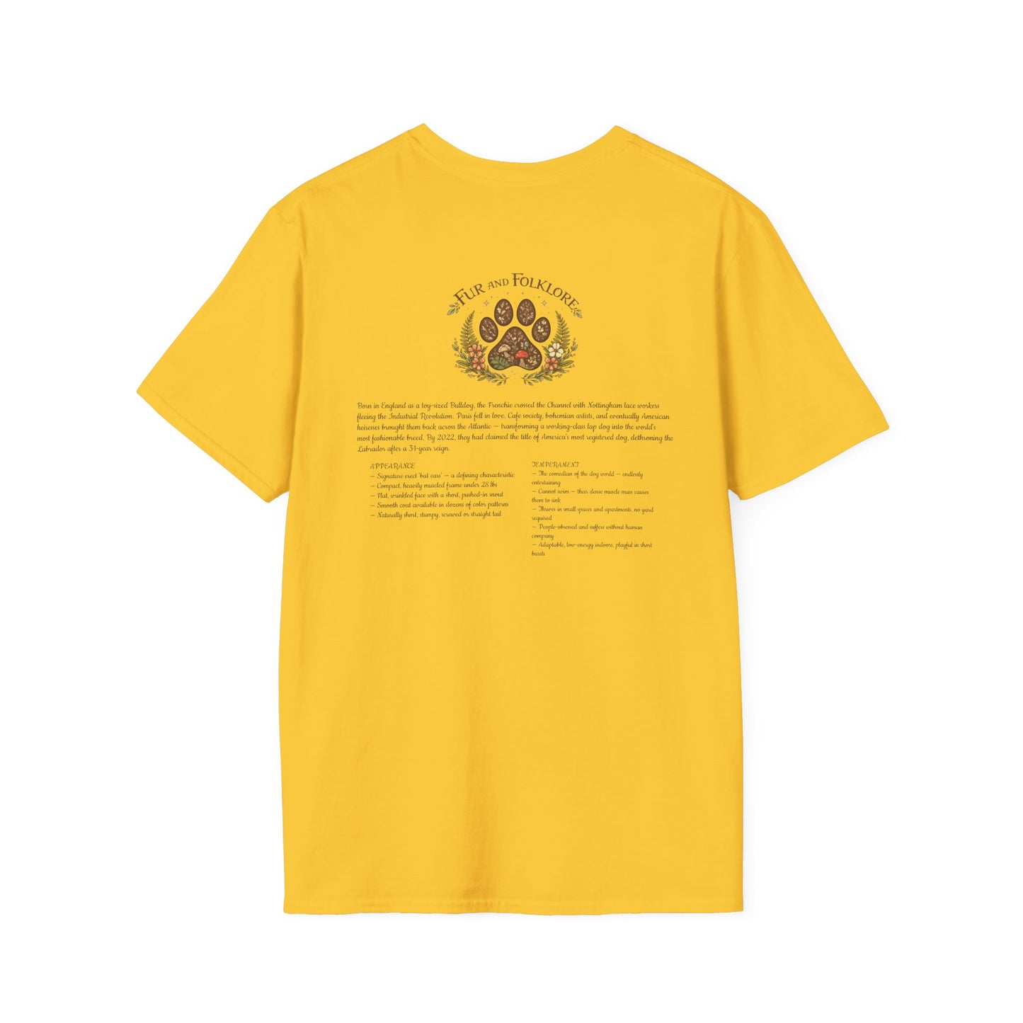 French Bulldog T-Shirt — Vintage Illustration Paw Print Tee