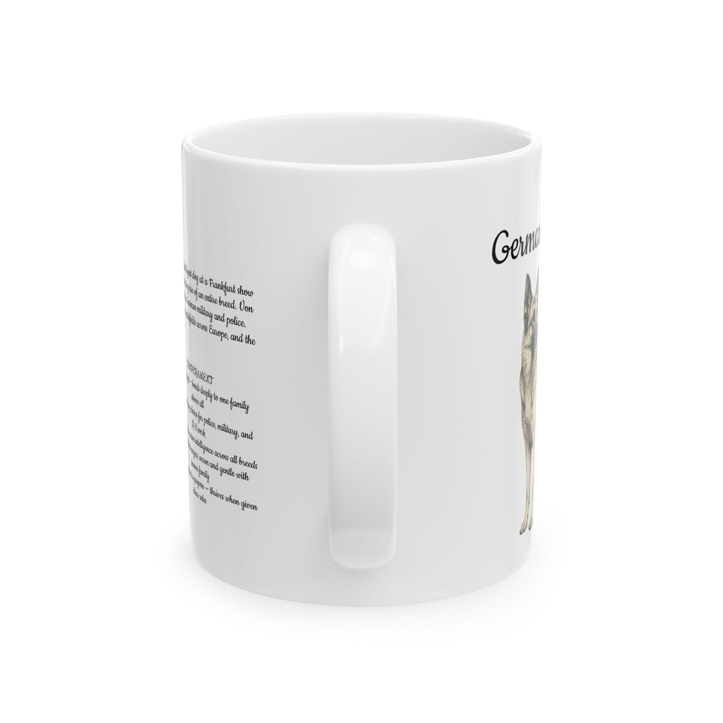 German Shepherd Coffee Mug — Vintage Breed Art & History Gift (11oz/15oz)