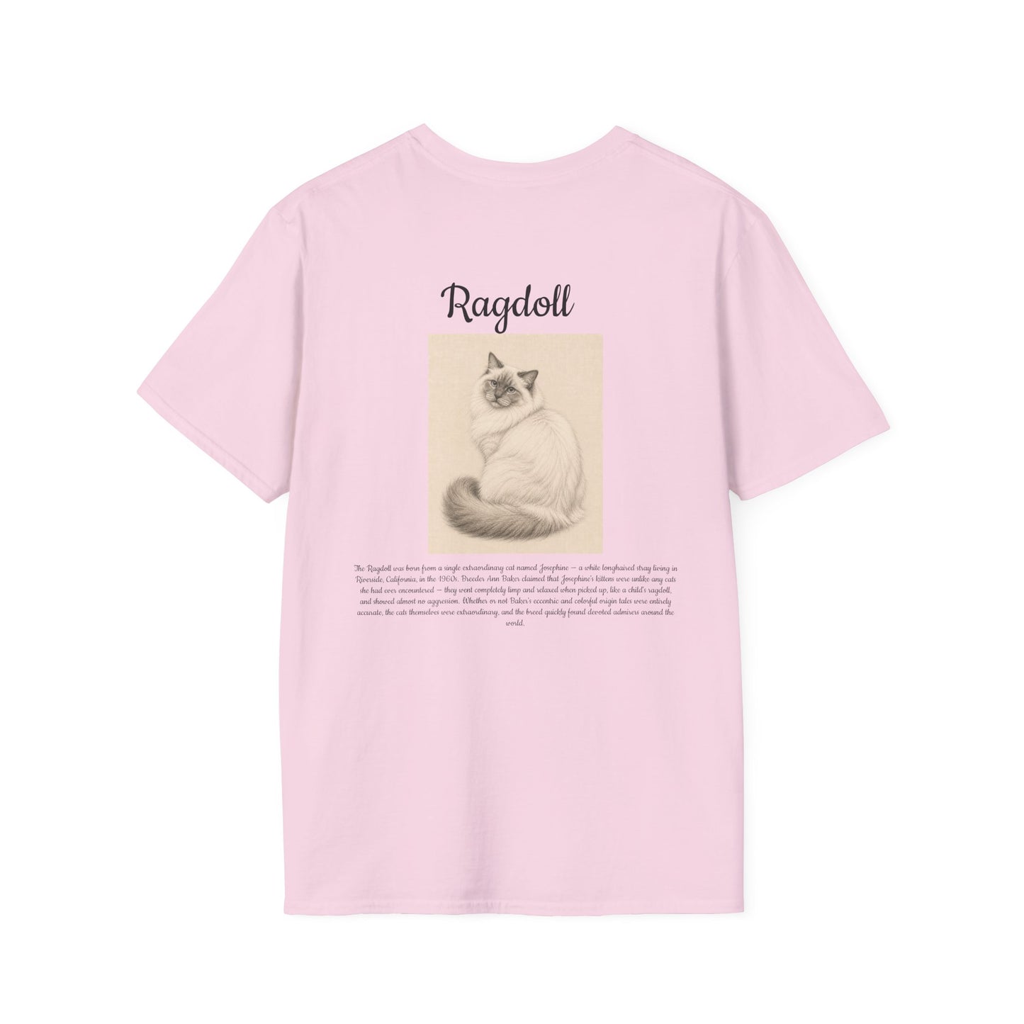 Ragdoll Cat T-Shirt — Vintage Portrait Tee with Paw Print