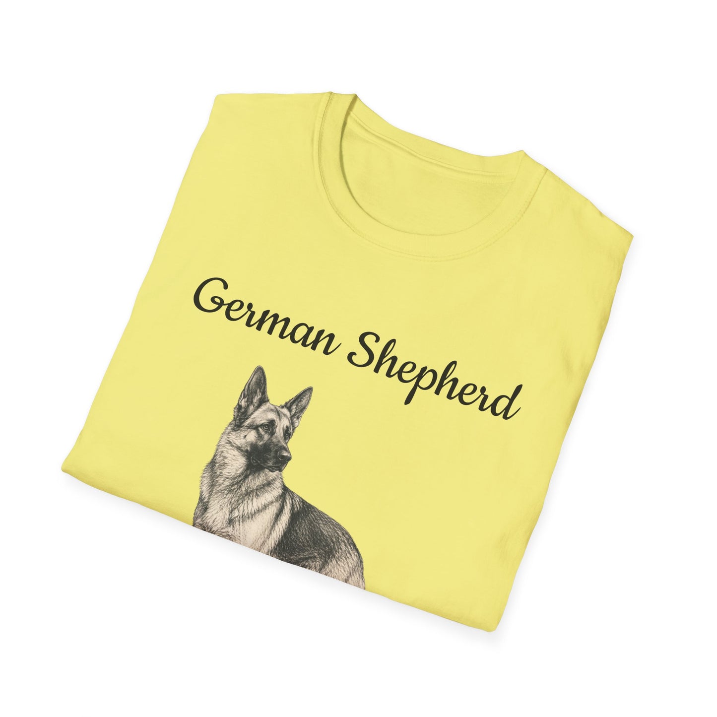 German Shepherd T-Shirt — Realistic Portrait & Breed Story Tee