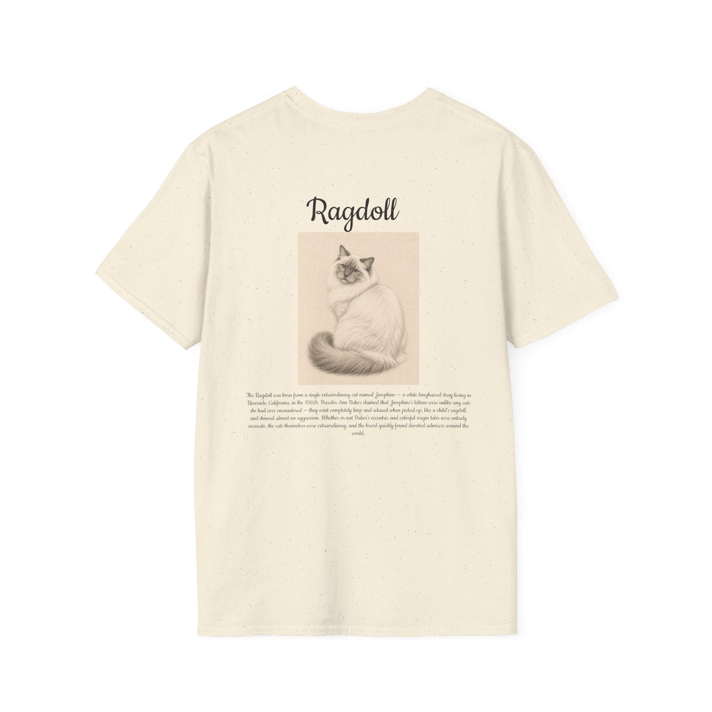 Ragdoll Cat T-Shirt — Vintage Portrait Tee with Paw Print