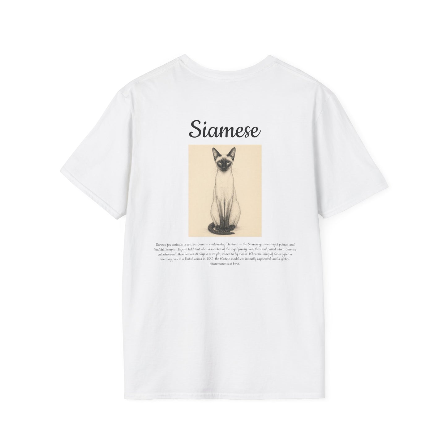Siamese Cat T-Shirt — Vintage Illustration Paw Print Tee