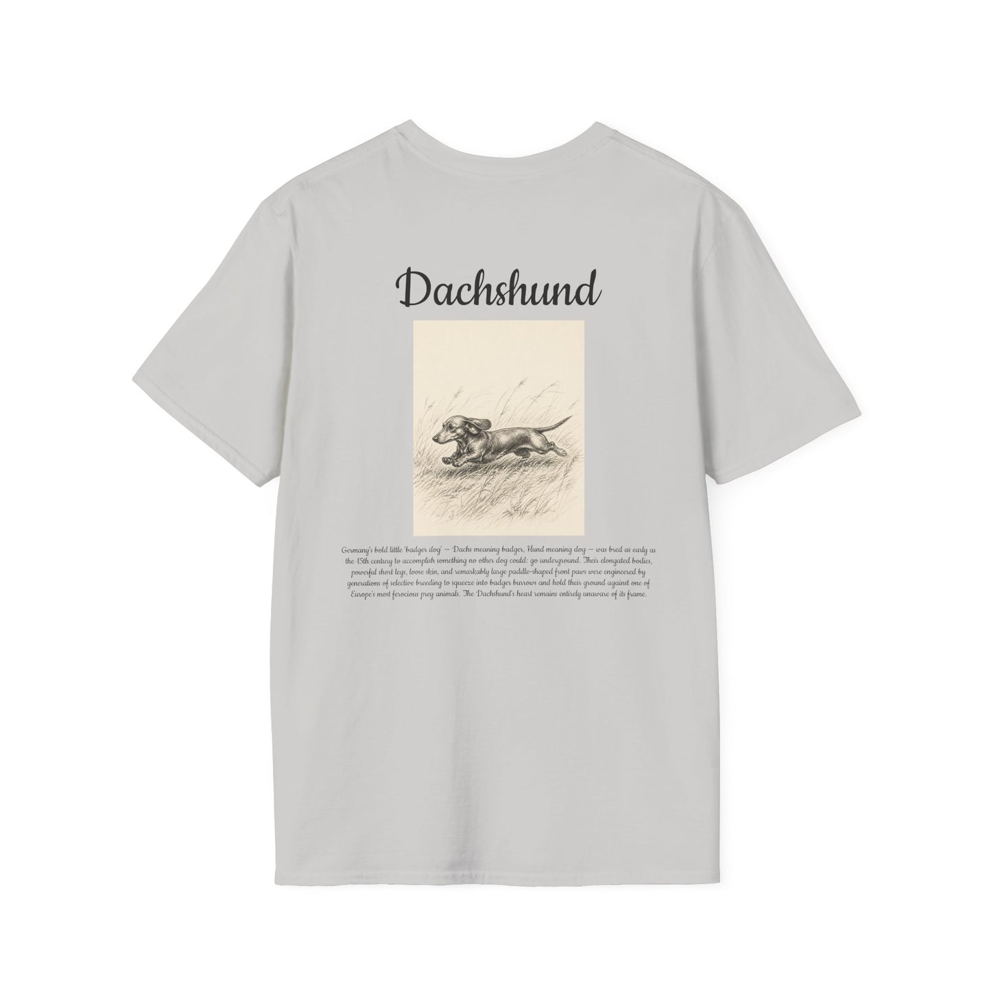 Dachshund Graphic T-Shirt — Vintage Sketch Paw Print Tee