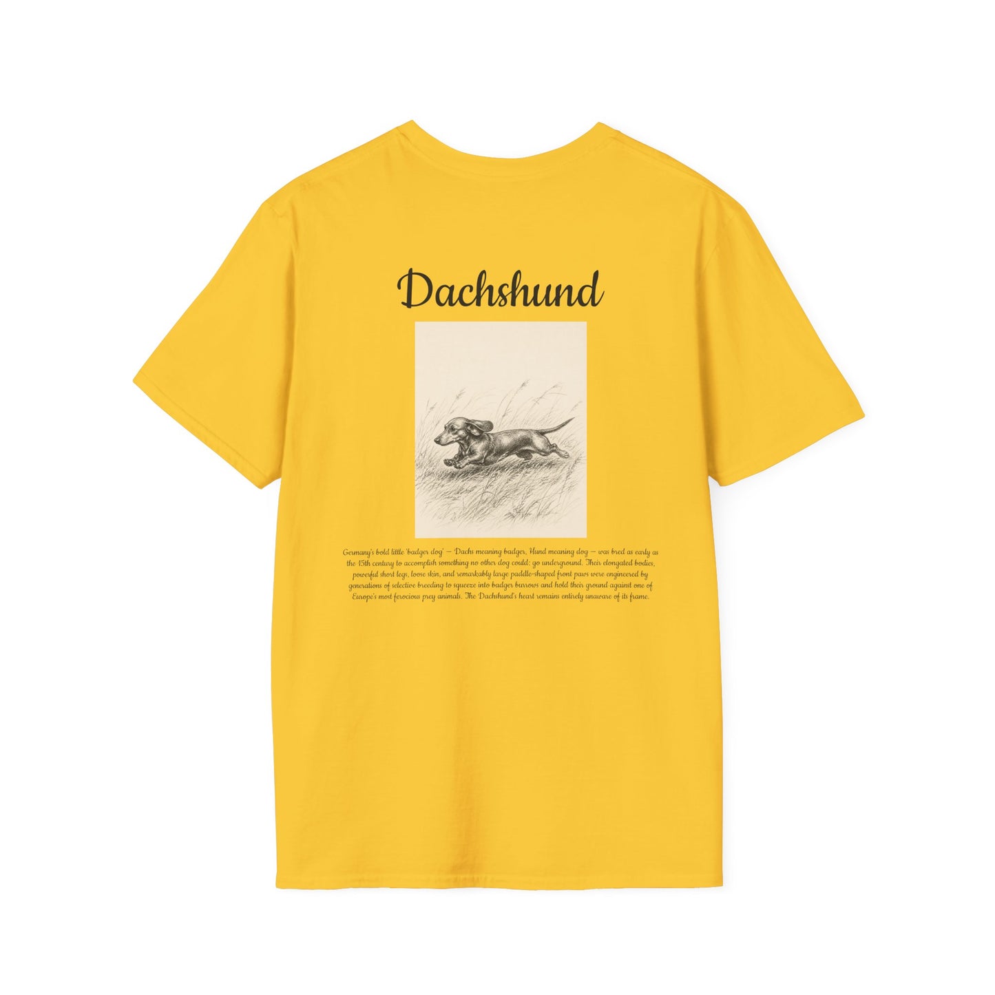 Dachshund Graphic T-Shirt — Vintage Sketch Paw Print Tee