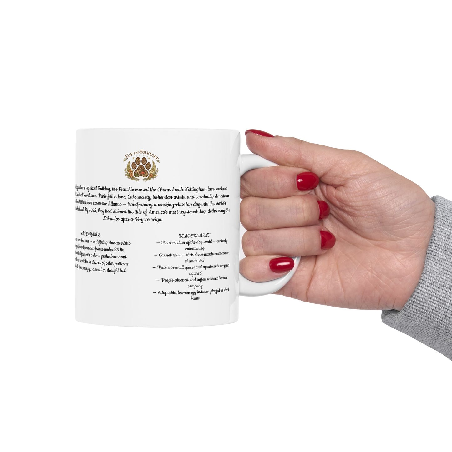 French Bulldog Coffee Mug — Vintage Breed Art & History Gift (11oz/15oz)