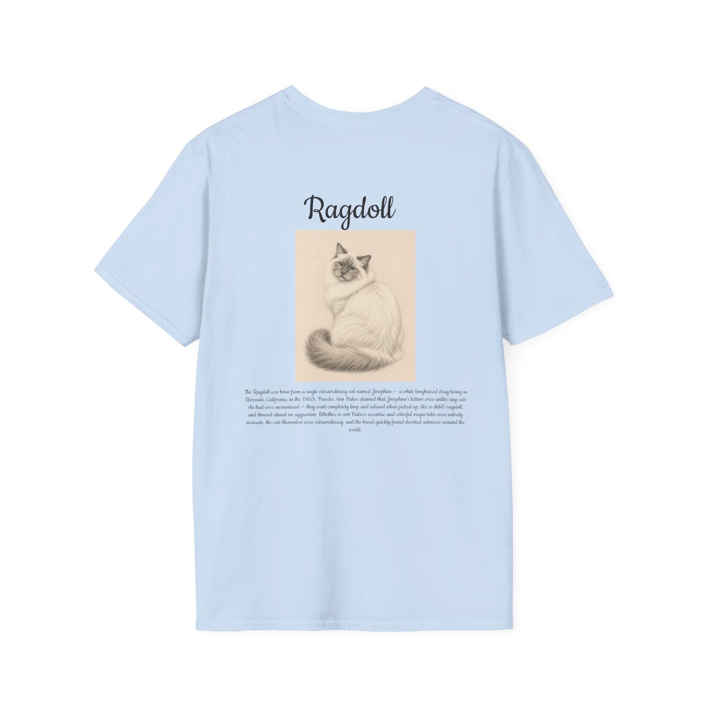 Ragdoll Cat T-Shirt — Vintage Portrait Tee with Paw Print