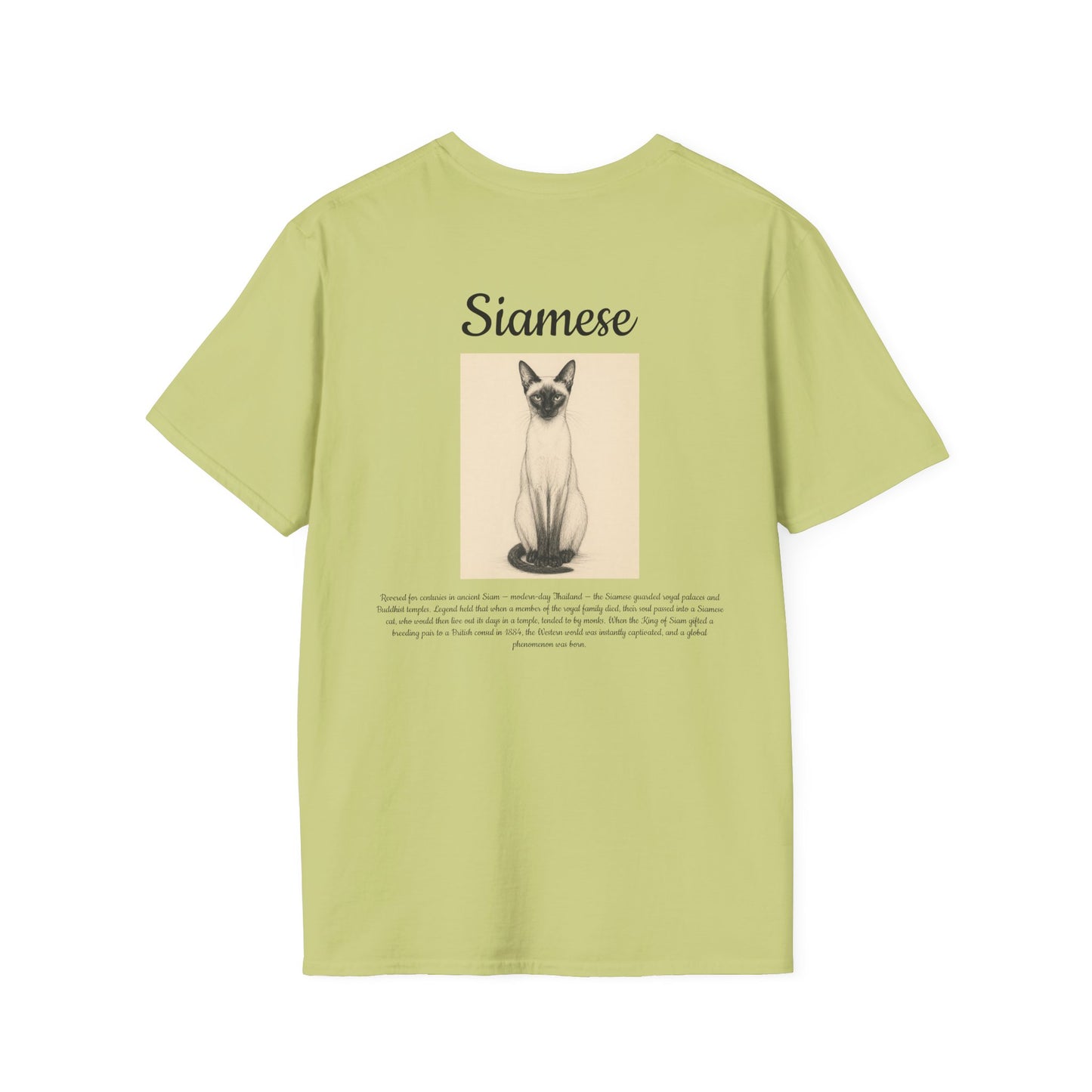 Siamese Cat T-Shirt — Vintage Illustration Paw Print Tee