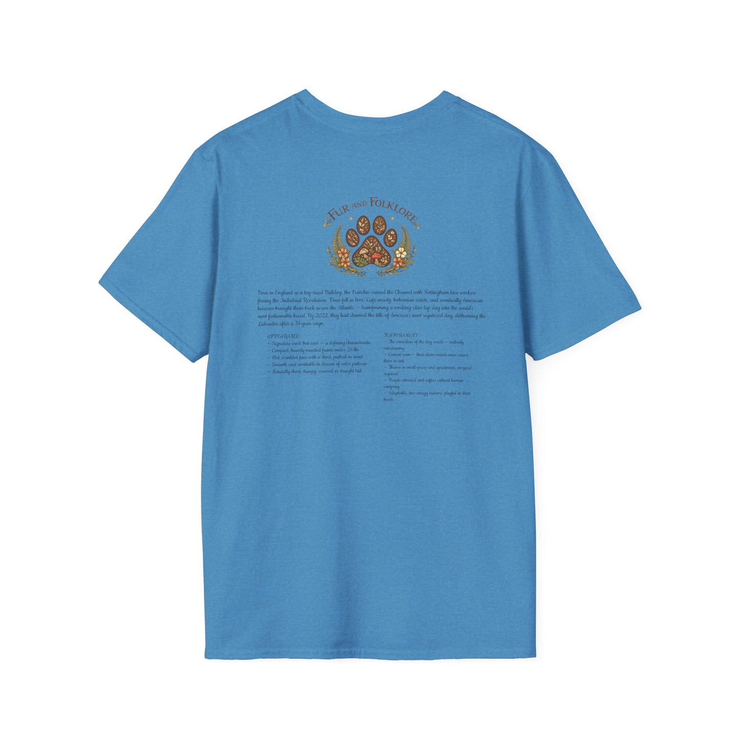 French Bulldog T-Shirt — Vintage Illustration Paw Print Tee