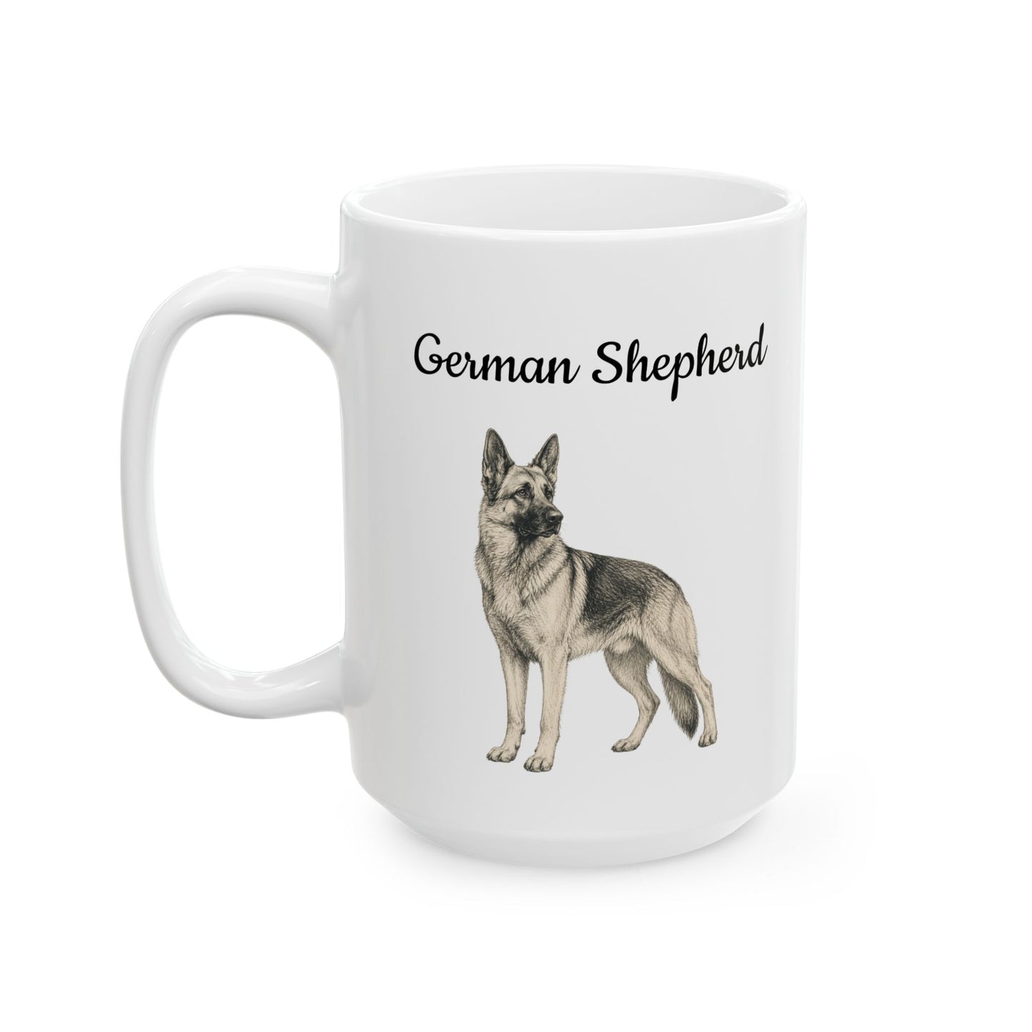 German Shepherd Coffee Mug — Vintage Breed Art & History Gift (11oz/15oz)