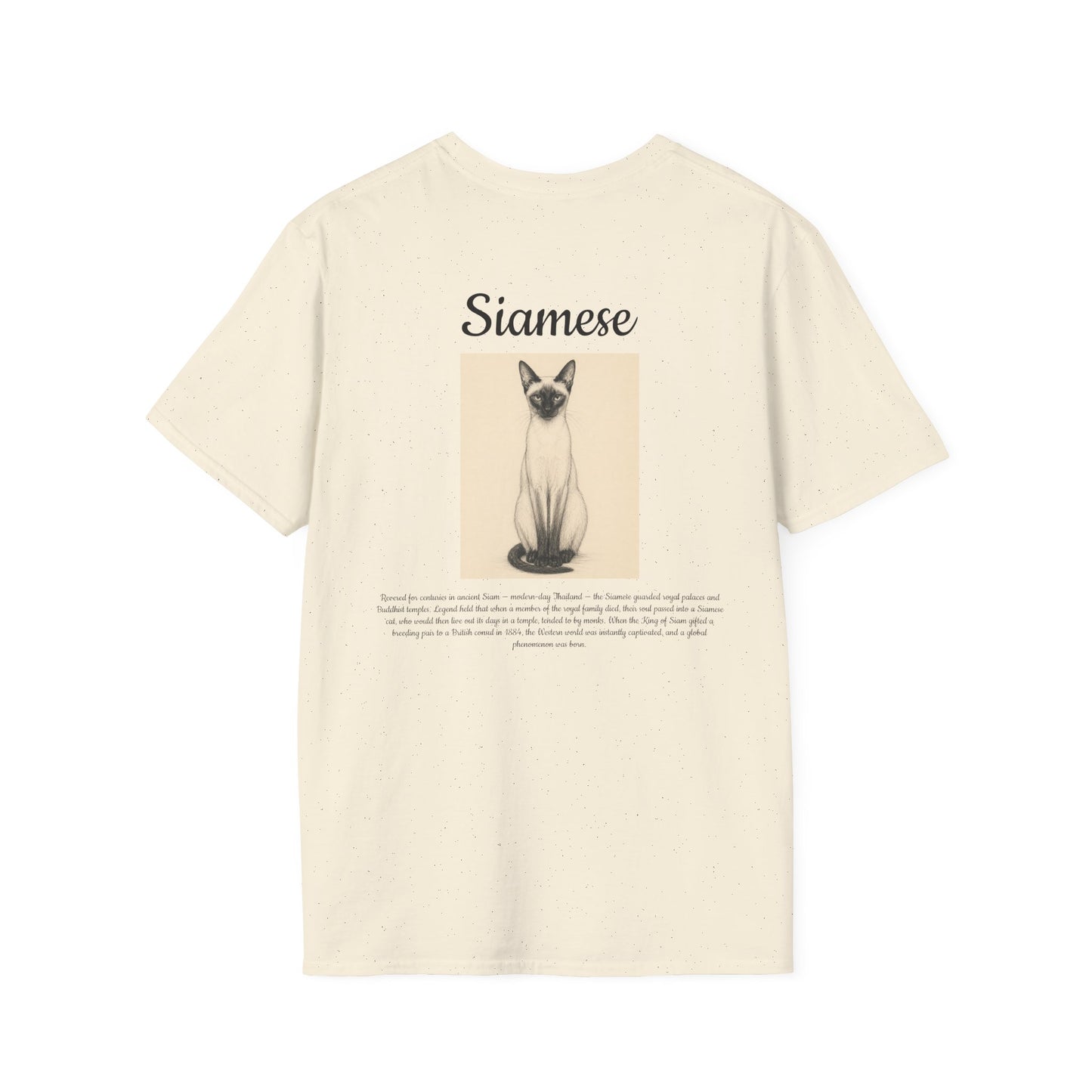 Siamese Cat T-Shirt — Vintage Illustration Paw Print Tee