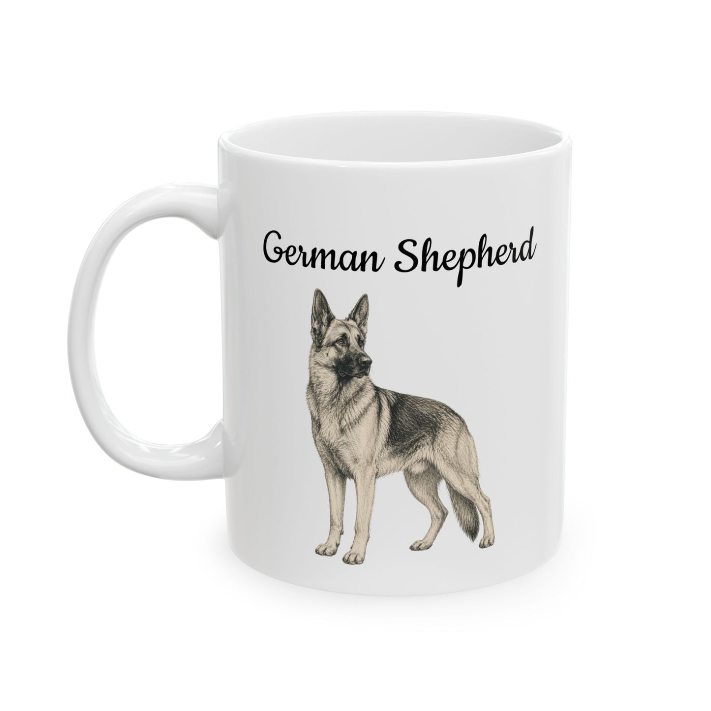 German Shepherd Coffee Mug — Vintage Breed Art & History Gift (11oz/15oz)