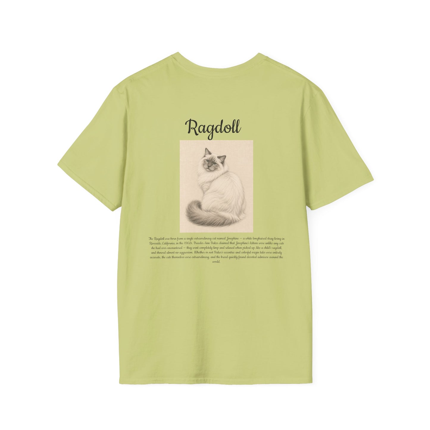 Ragdoll Cat T-Shirt — Vintage Portrait Tee with Paw Print