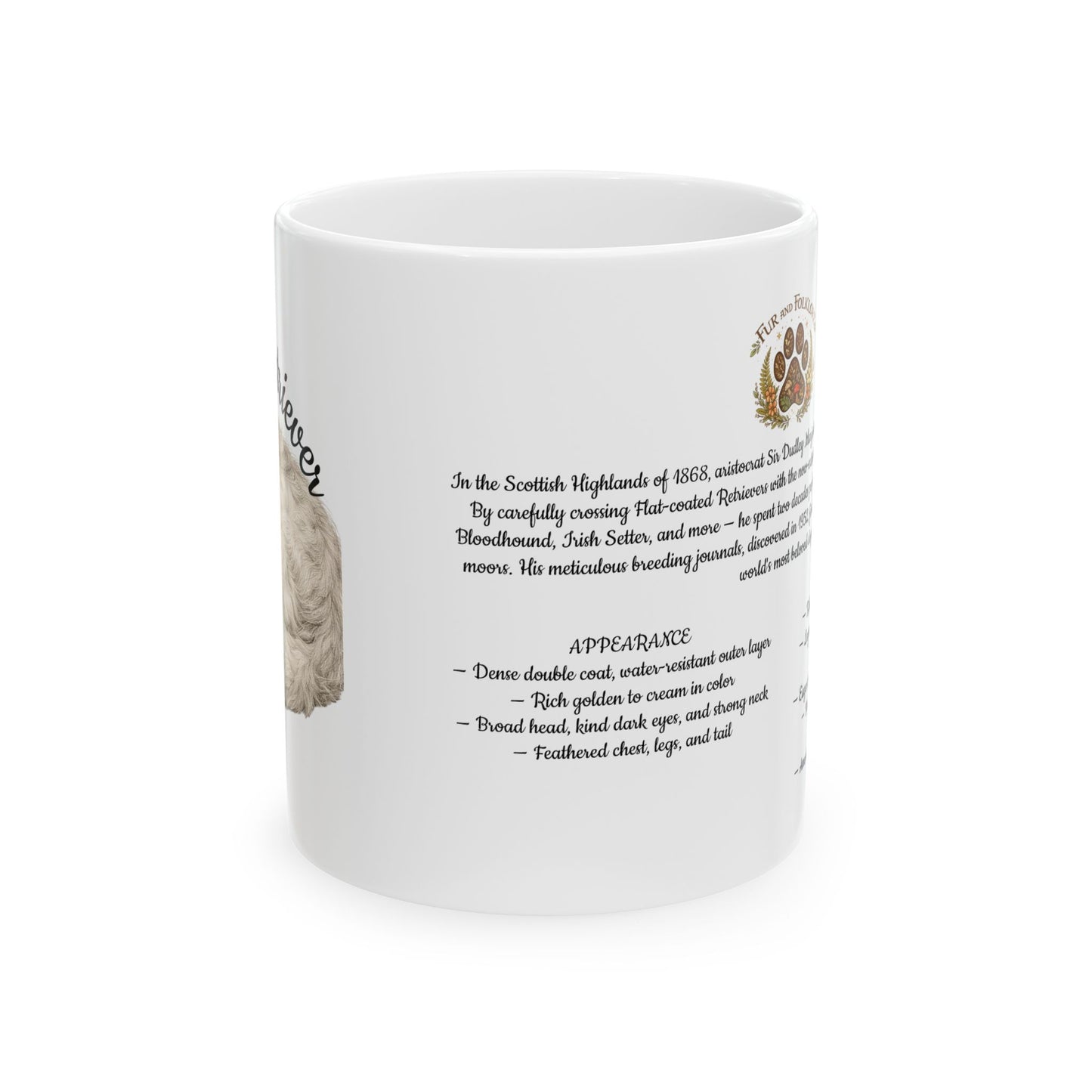 Golden Retriever Coffee Mug — Vintage Breed Art & History Gift (11oz/15oz)