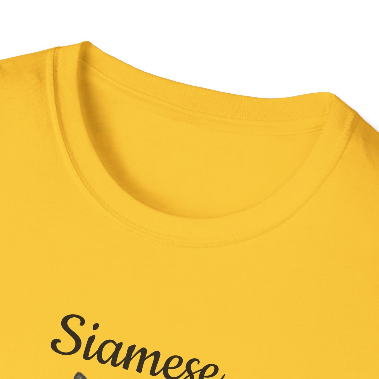 Siamese Cat T-Shirt — Illustrated Siamese Portrait Tee with Paw Print Back Design