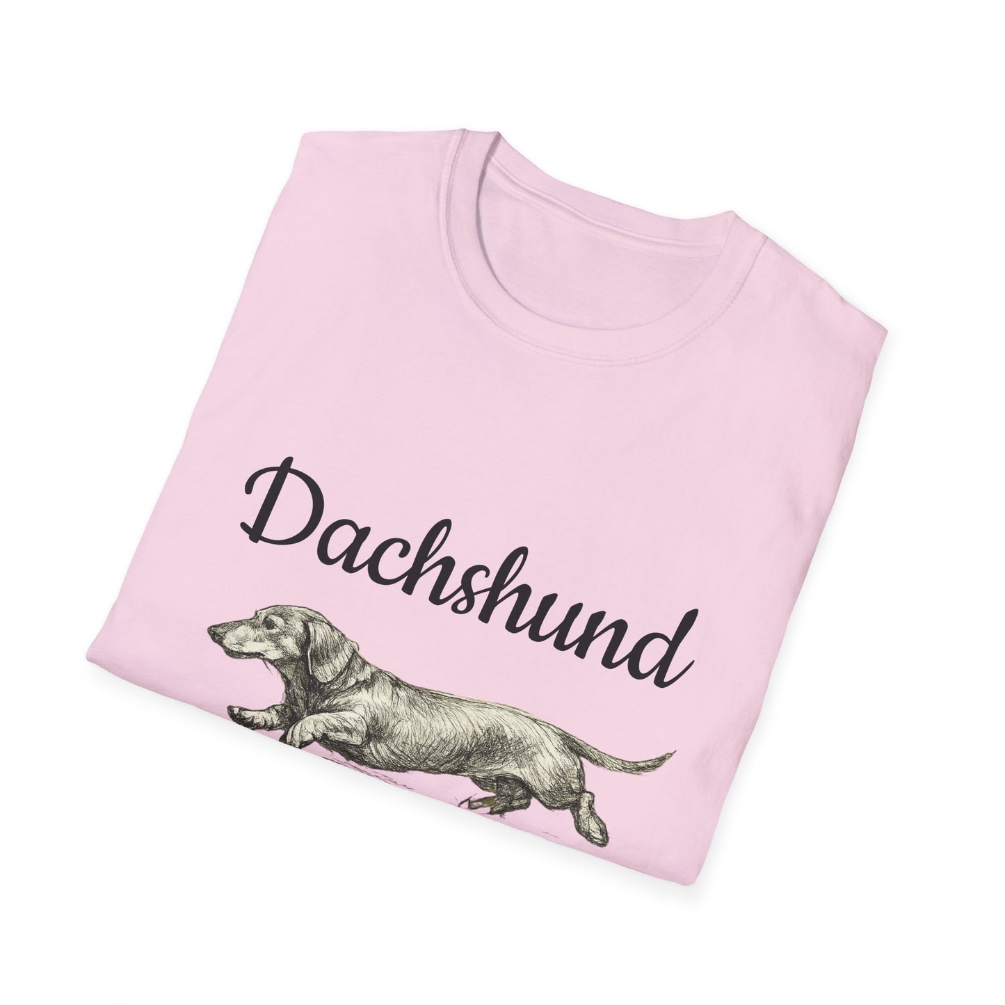 Dachshund Vintage Illustration T-Shirt — Rescue Paw Print Back Tribute