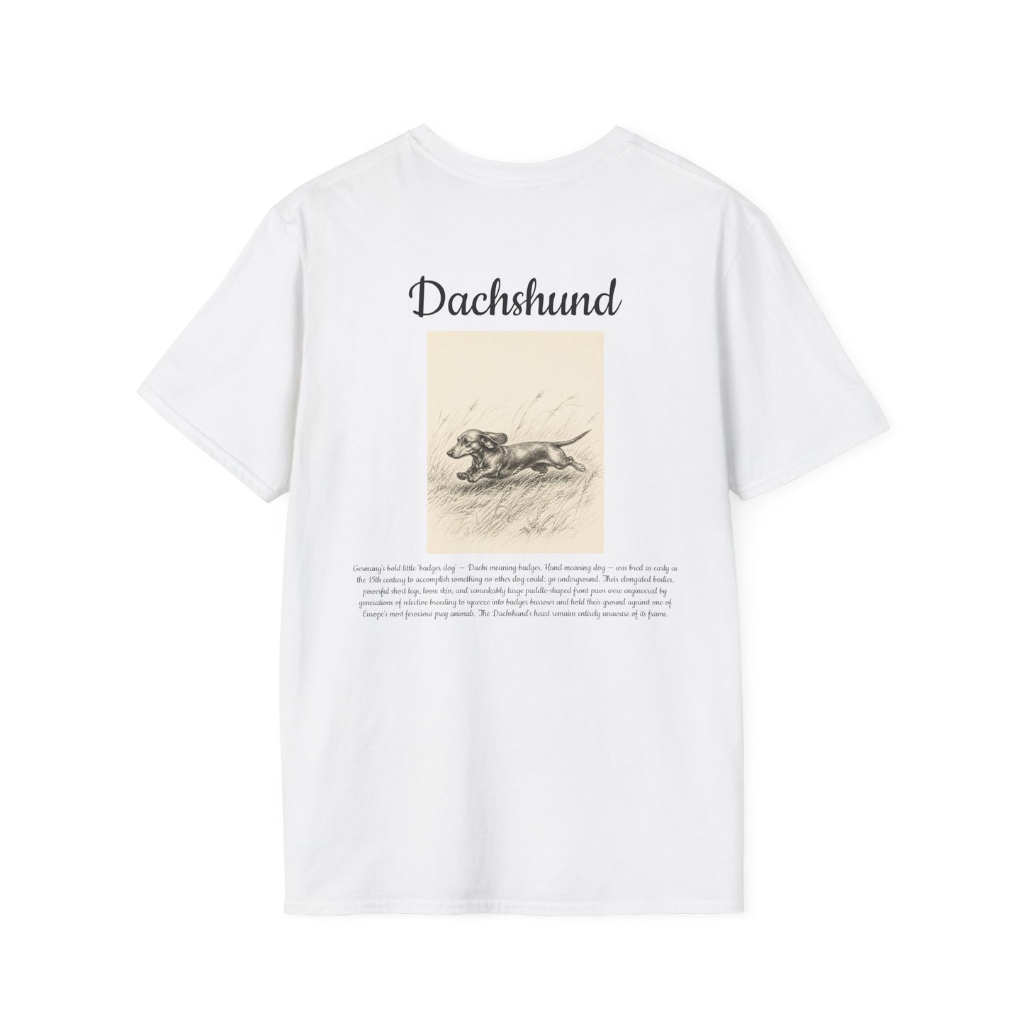 Dachshund Graphic T-Shirt — Vintage Sketch Paw Print Tee