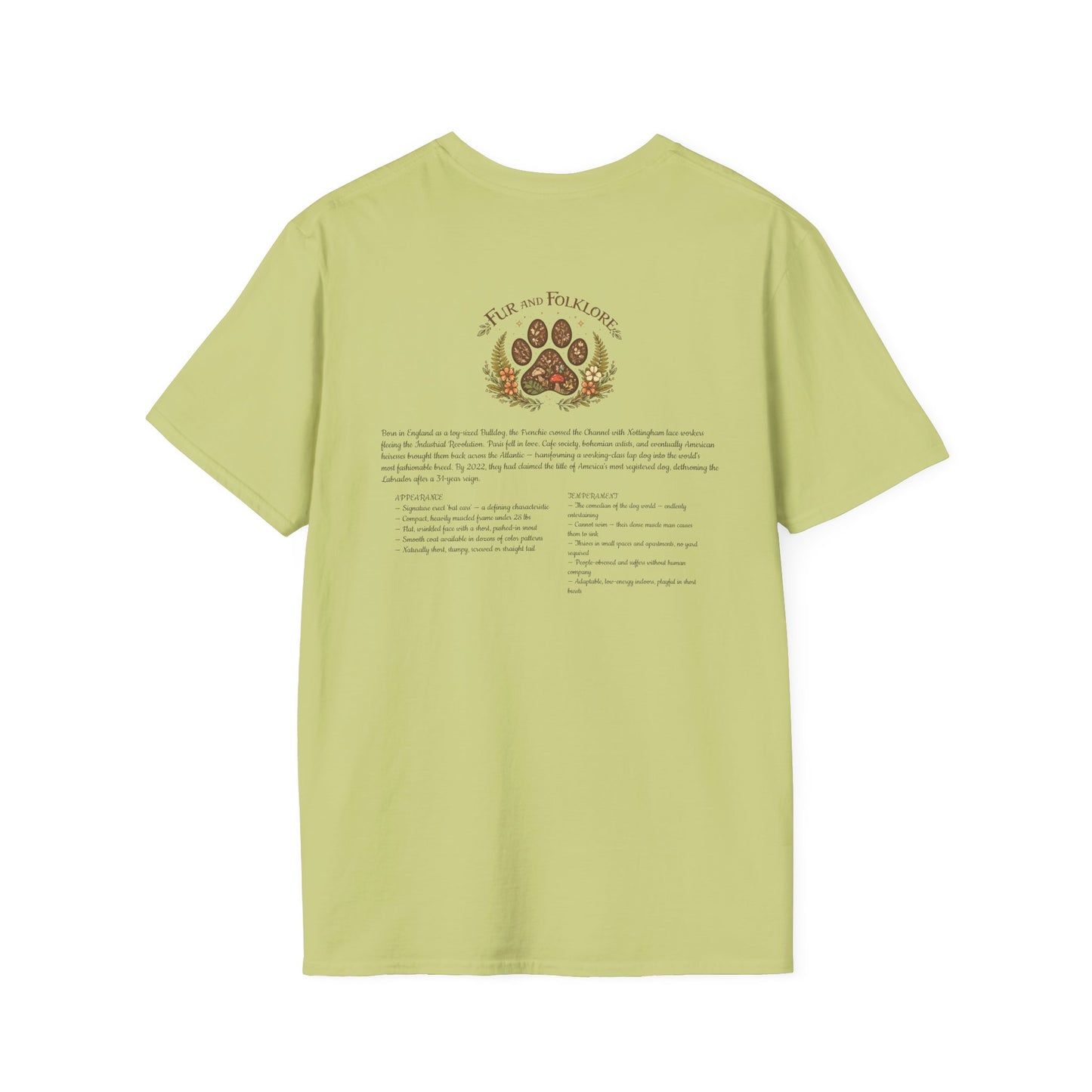 French Bulldog T-Shirt — Vintage Illustration Paw Print Tee
