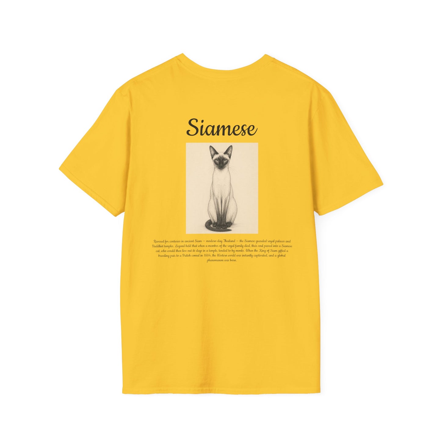 Siamese Cat T-Shirt — Vintage Illustration Paw Print Tee
