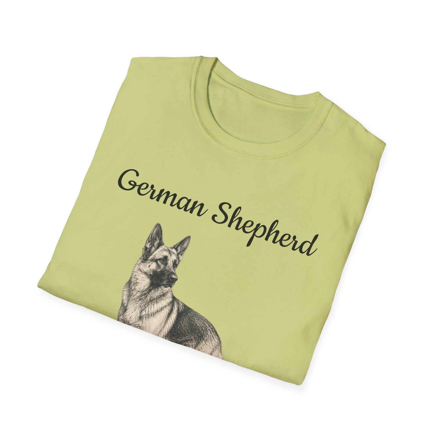 German Shepherd T-Shirt — Realistic Portrait & Breed Story Tee